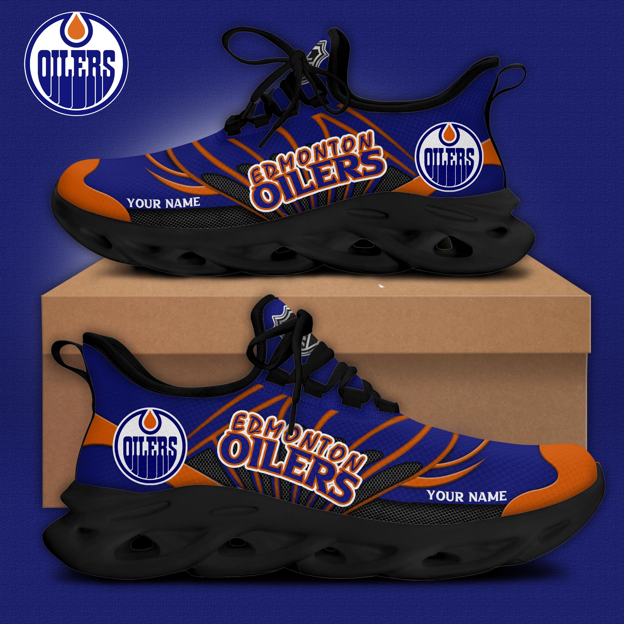 Edmonton Oilers Personalized Max Soul Shoes