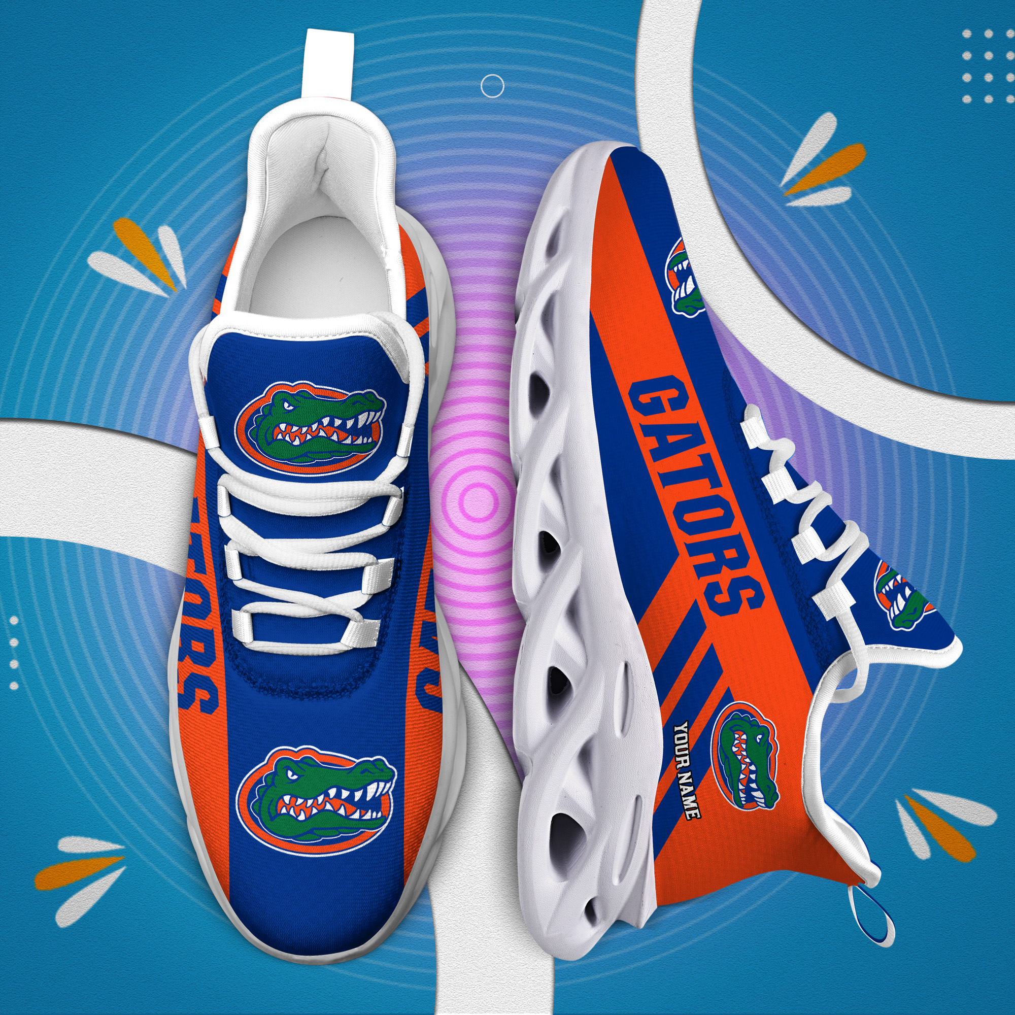 Florida Gators Custom Name PERSONALIZED MAX SOUL SHOES DS004