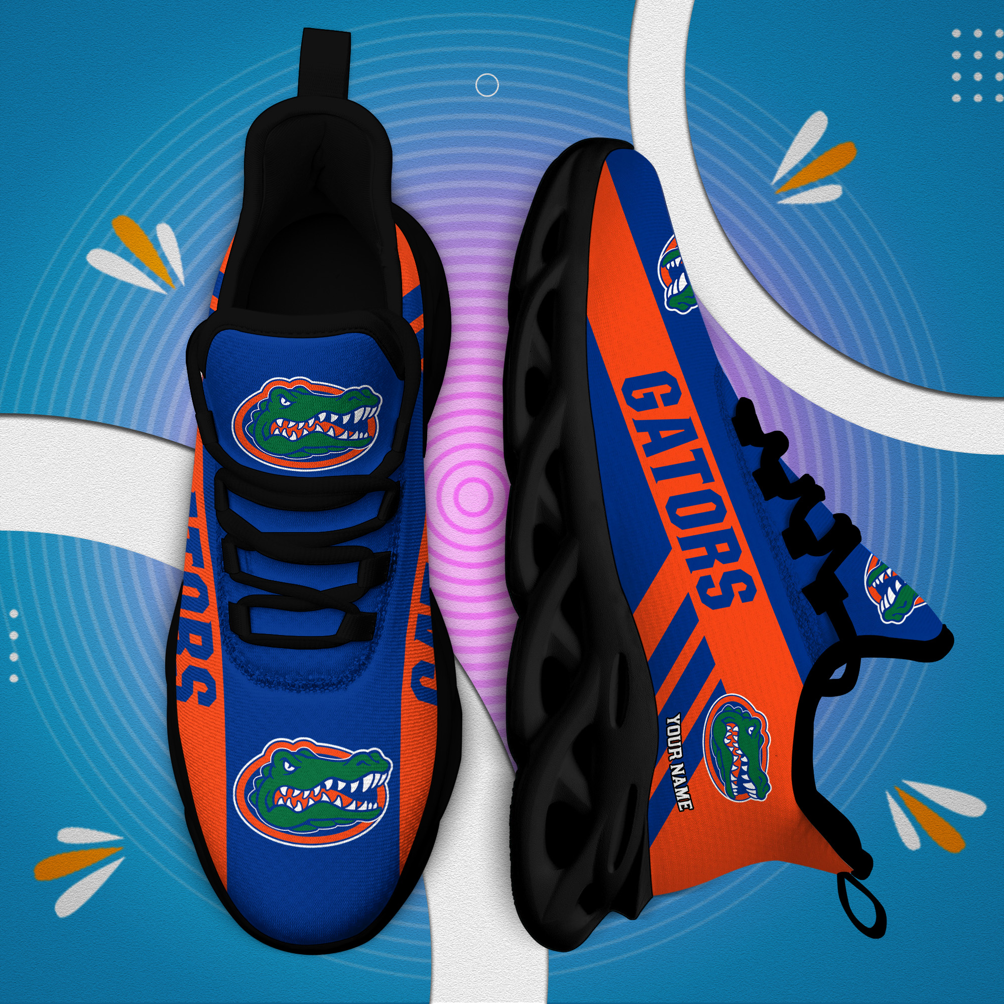 Florida Gators Custom Name PERSONALIZED MAX SOUL SHOES DS004