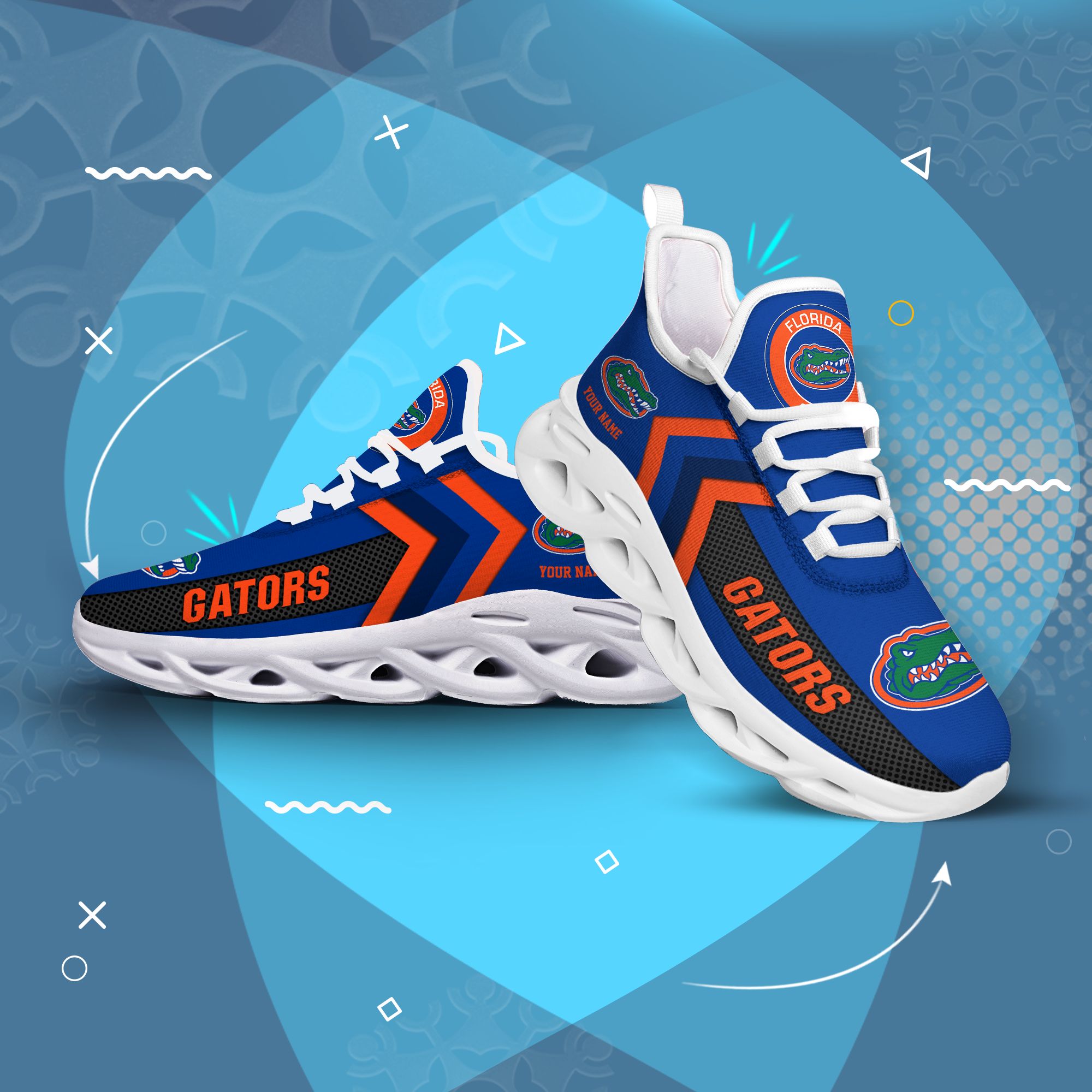 Florida Gators Personalized Custom Name Max Soul Shoes DS003