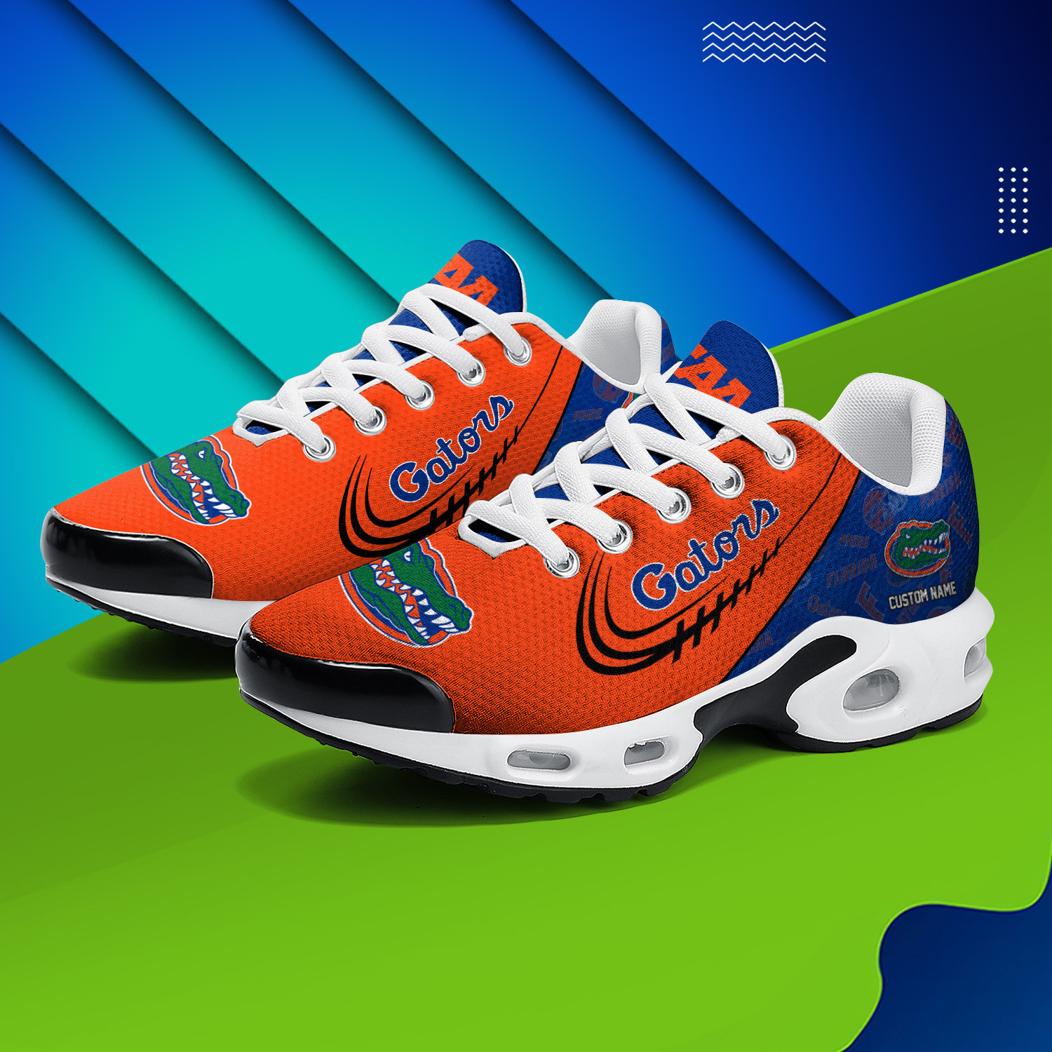 Florida Gators Personalized Name Team Logo Mix Colors Stitch Line TN Shoes Air Cushion Sneakers