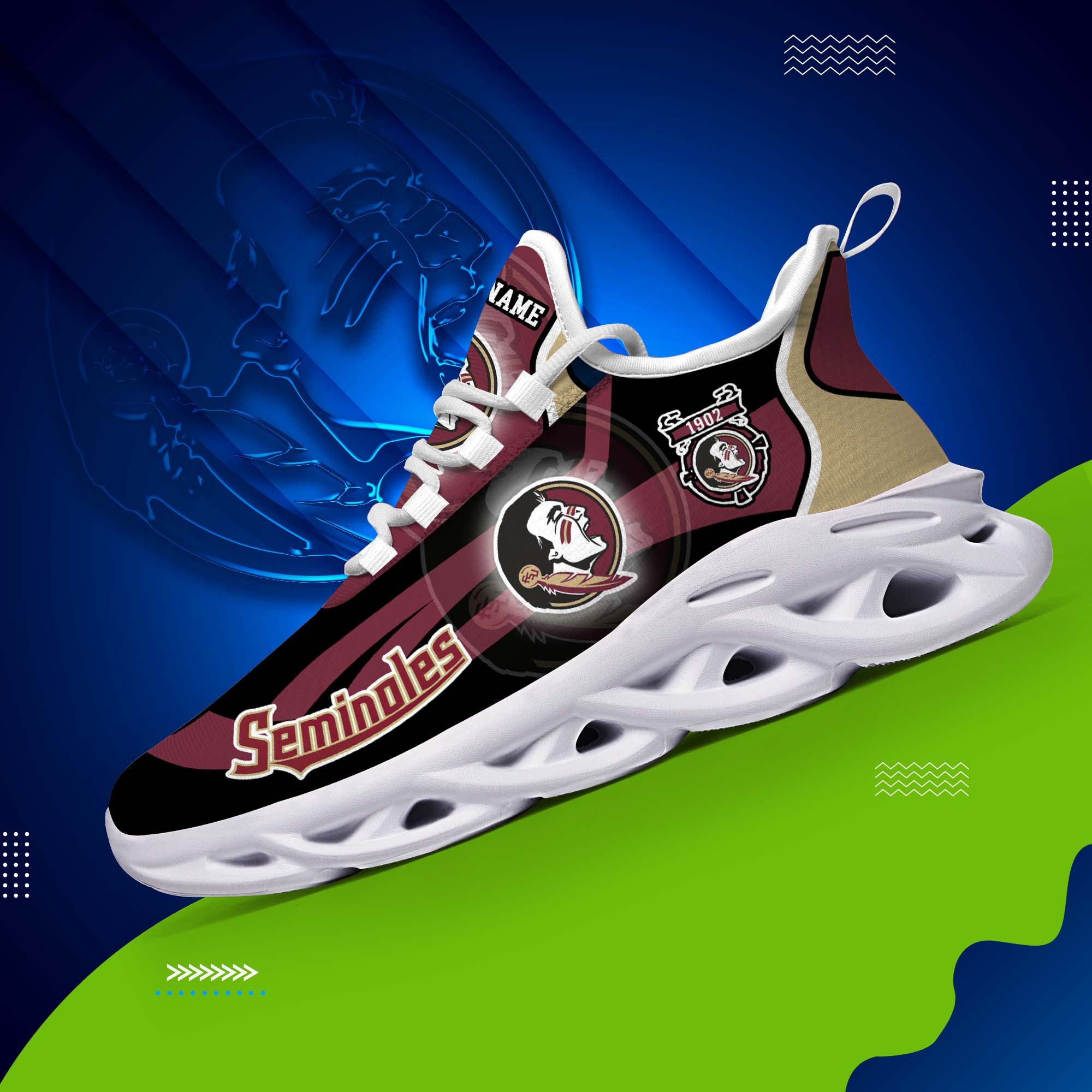 Florida State Seminoles White C Sneakers 2026 Version Personalized Your Name 090