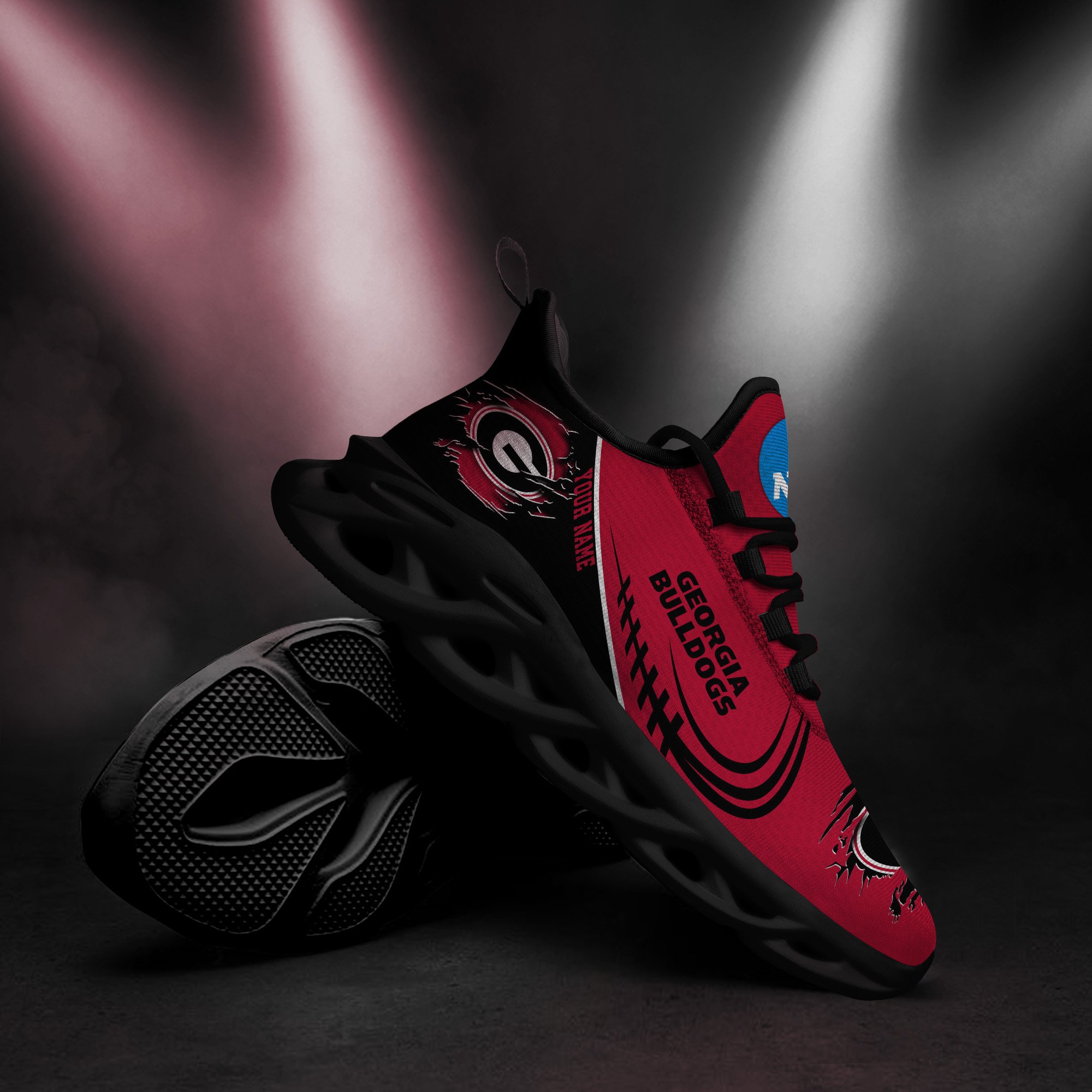 Georgia Bulldogs Black Max Soul Shoes 2026 Versions Custom Name 016