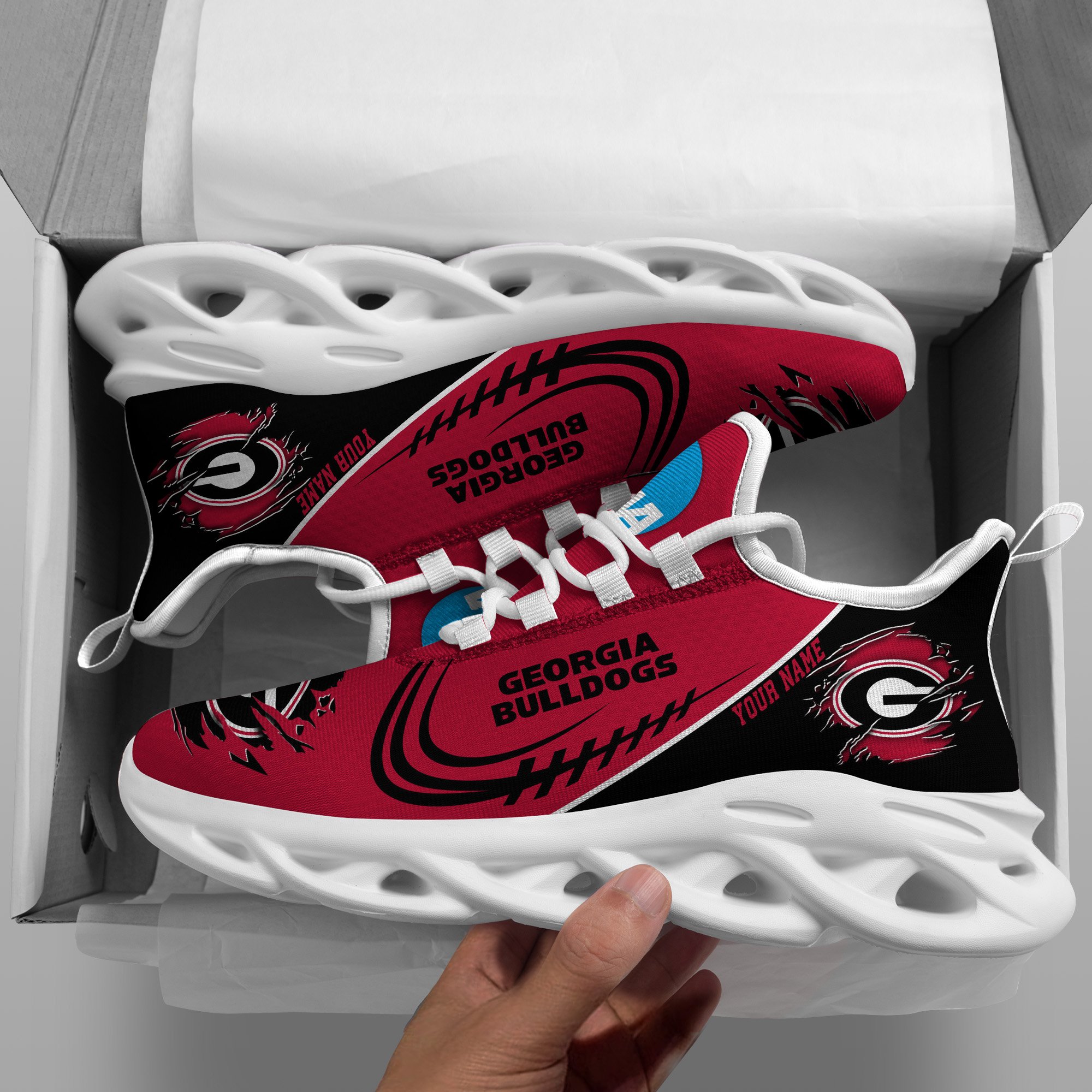Georgia Bulldogs Black Max Soul Shoes 2026 Versions Custom Name 016