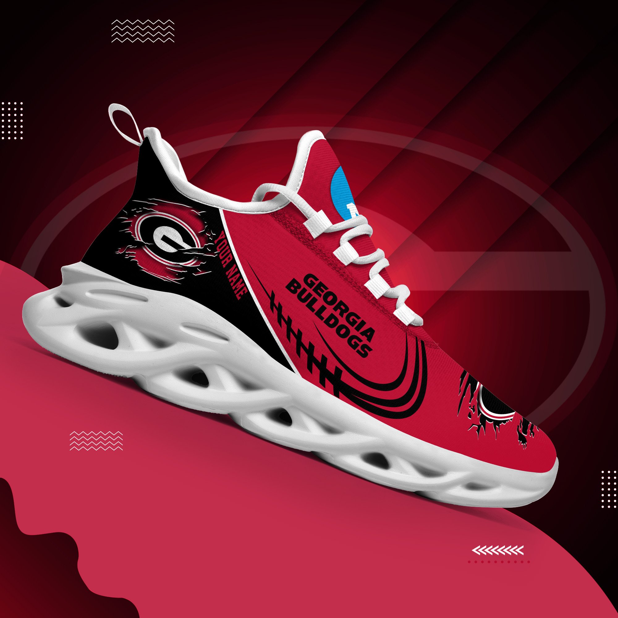 Georgia Bulldogs Black Max Soul Shoes 2026 Versions Custom Name 016