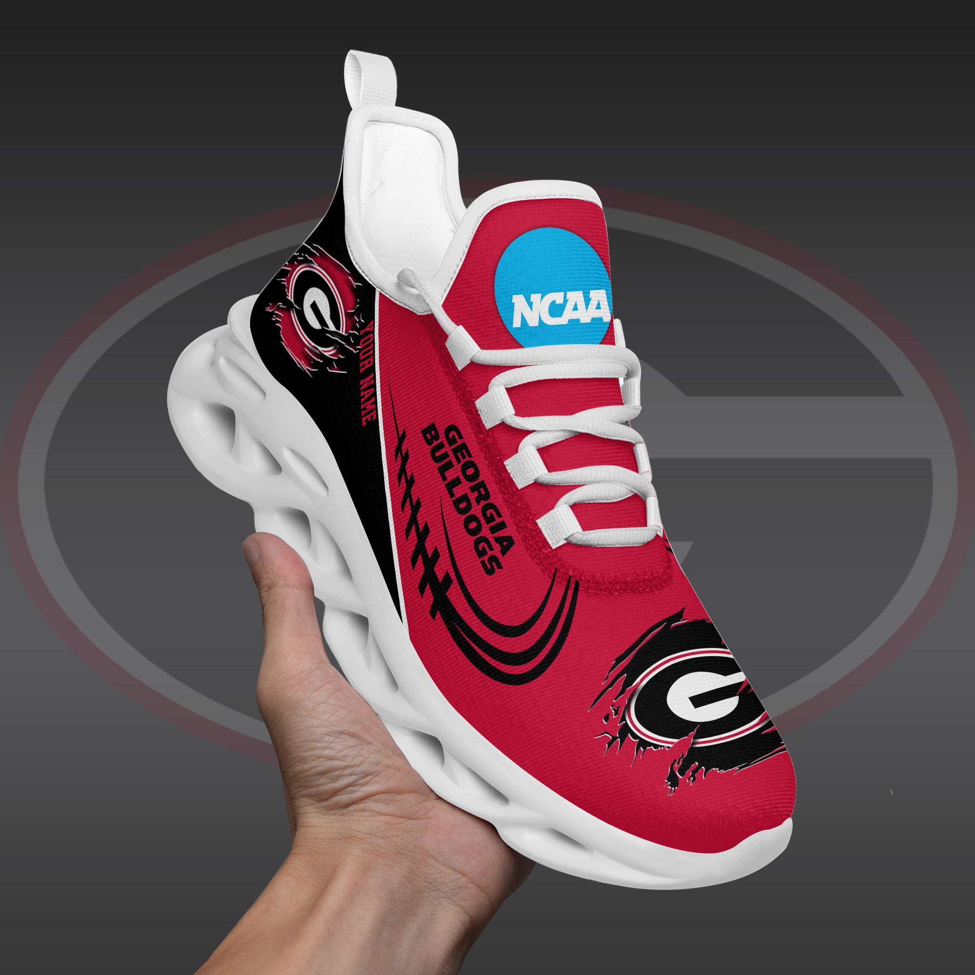 Georgia Bulldogs Black Max Soul Shoes 2026 Versions Custom Name 016