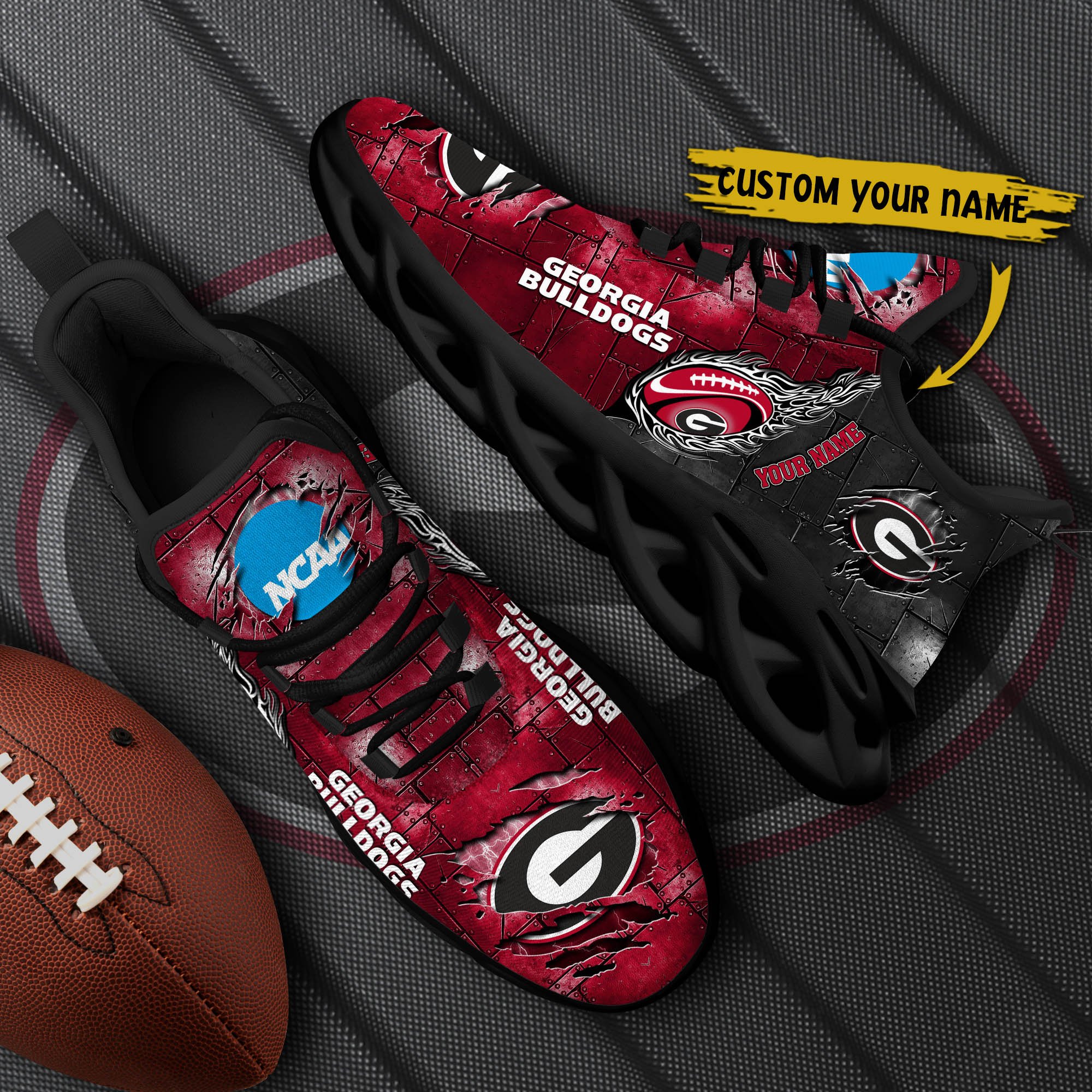Georgia Bulldogs Black Max Soul Shoes 2026 Versions, White Max Soul Shoes Custom Your Name PH879