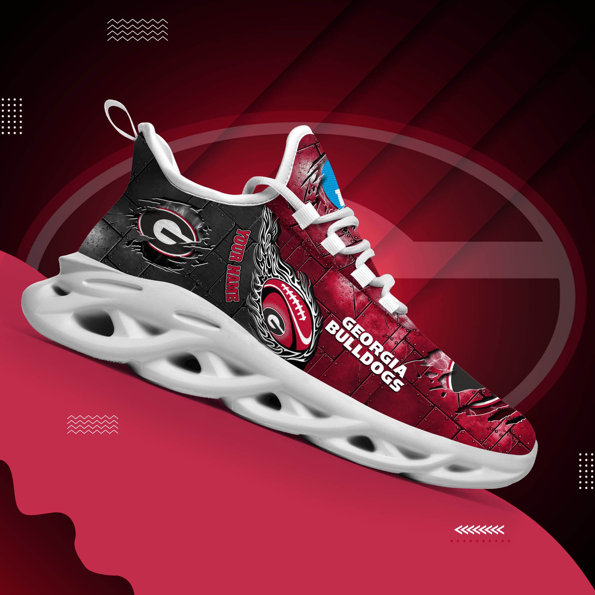 Georgia Bulldogs Black Max Soul Shoes 2026 Versions, White Max Soul Shoes Custom Your Name PH879