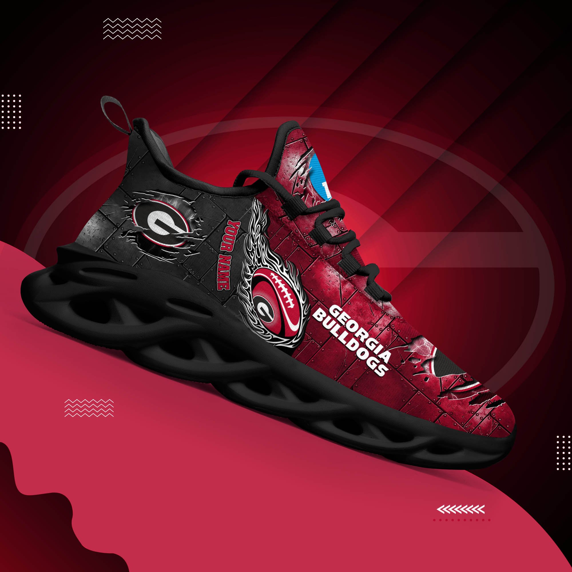 Georgia Bulldogs Black Max Soul Shoes 2026 Versions, White Max Soul Shoes Custom Your Name PH879