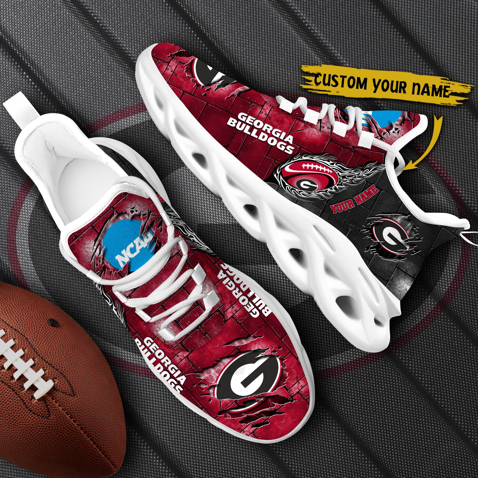 Georgia Bulldogs Black Max Soul Shoes 2026 Versions, White Max Soul Shoes Custom Your Name PH879