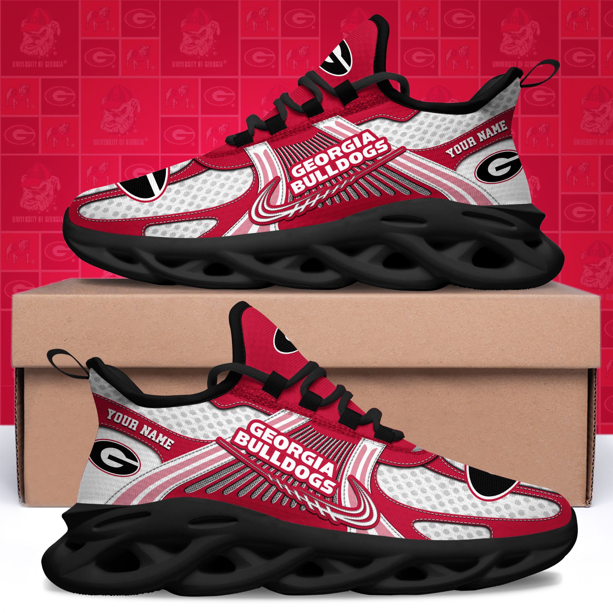 Georgia Bulldogs Clunky Sneakers Custom Your Name, Sport Sneakers ETRG-62343