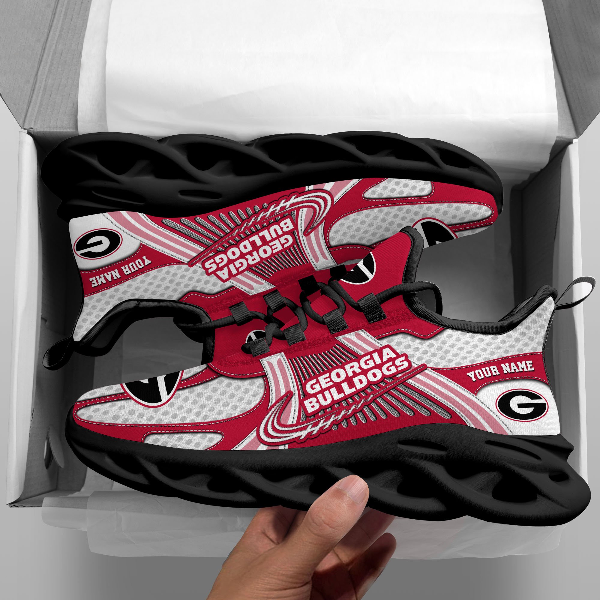 Georgia Bulldogs Clunky Sneakers Custom Your Name, Sport Sneakers ETRG-62343