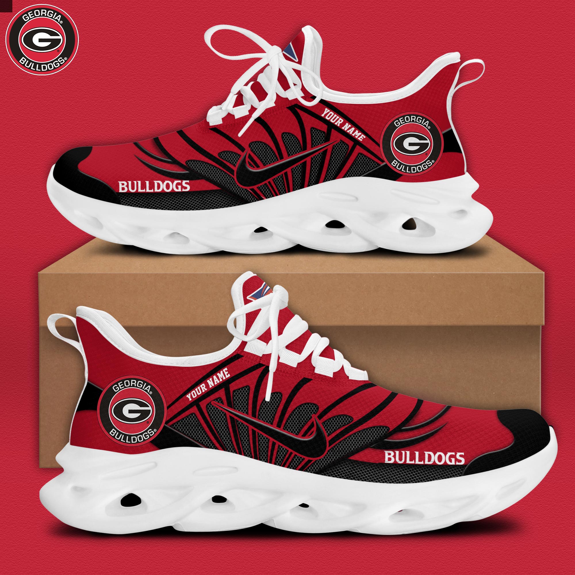 Georgia Bulldogs Personalized Max Soul Shoes