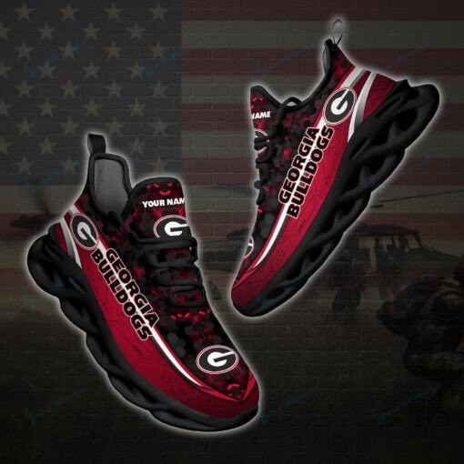 Georgia Bulldogs Personalized Max Soul YZ Running Sneakers 119