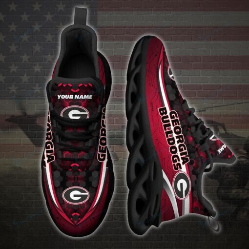 Georgia Bulldogs Personalized Max Soul YZ Running Sneakers 119