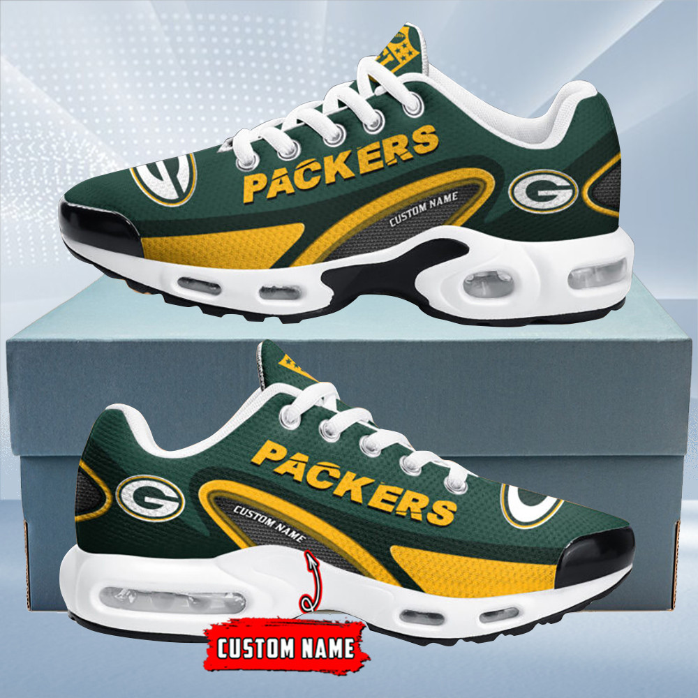 Green Bay Packers Personalized Name Team Logo Mix Colors Oval Line TN Air Max Shoes Air Cushion Sneakers