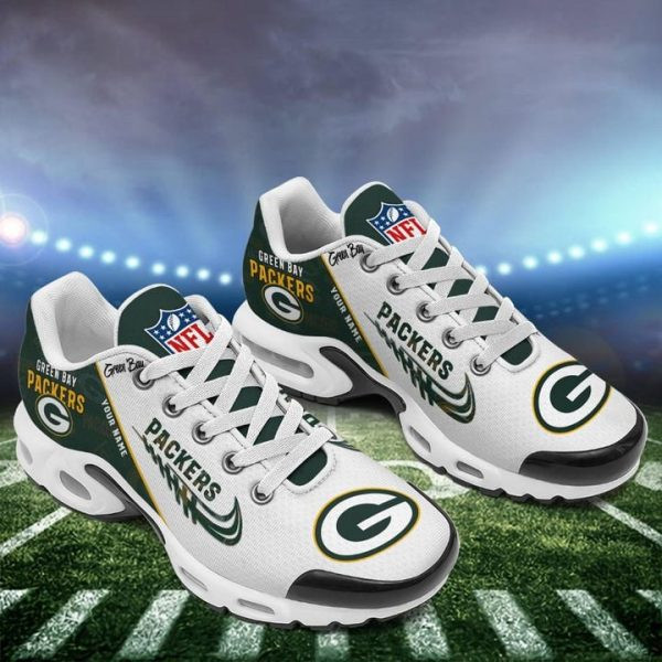 Green Bay Packers Personalized Name Team Mix Colors Wing Logo TN Air Max Shoes Air Cushion Sneakers