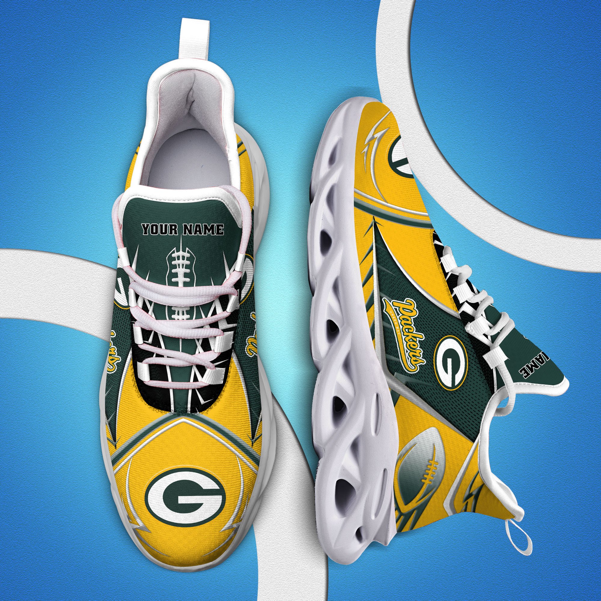 Green Bay Packers Sport White C Sneakers 2026 Version Personalized Your Name 528