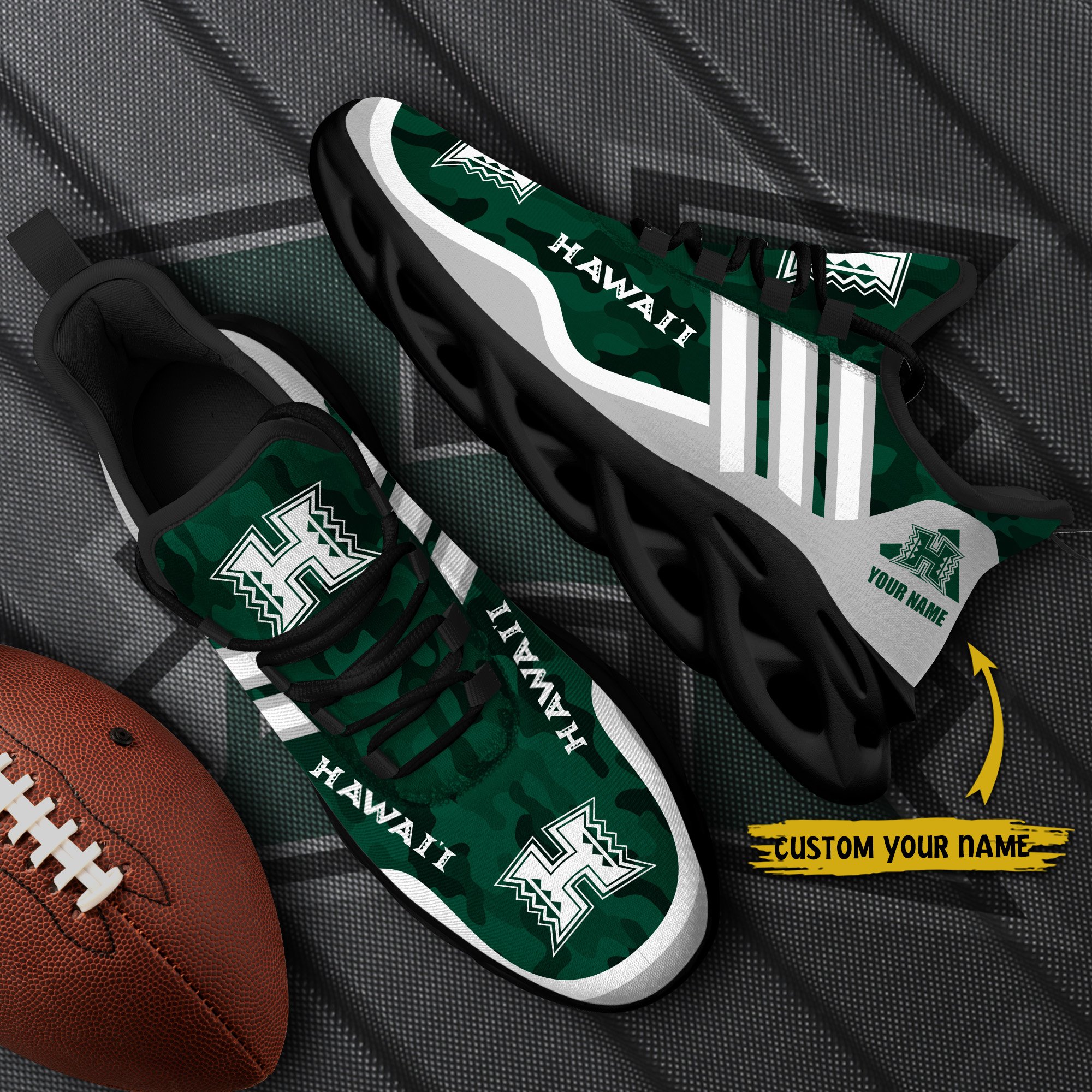 Hawaii Rainbow Warriors Black Max Soul Shoes 2026 Versions Custom Name 466