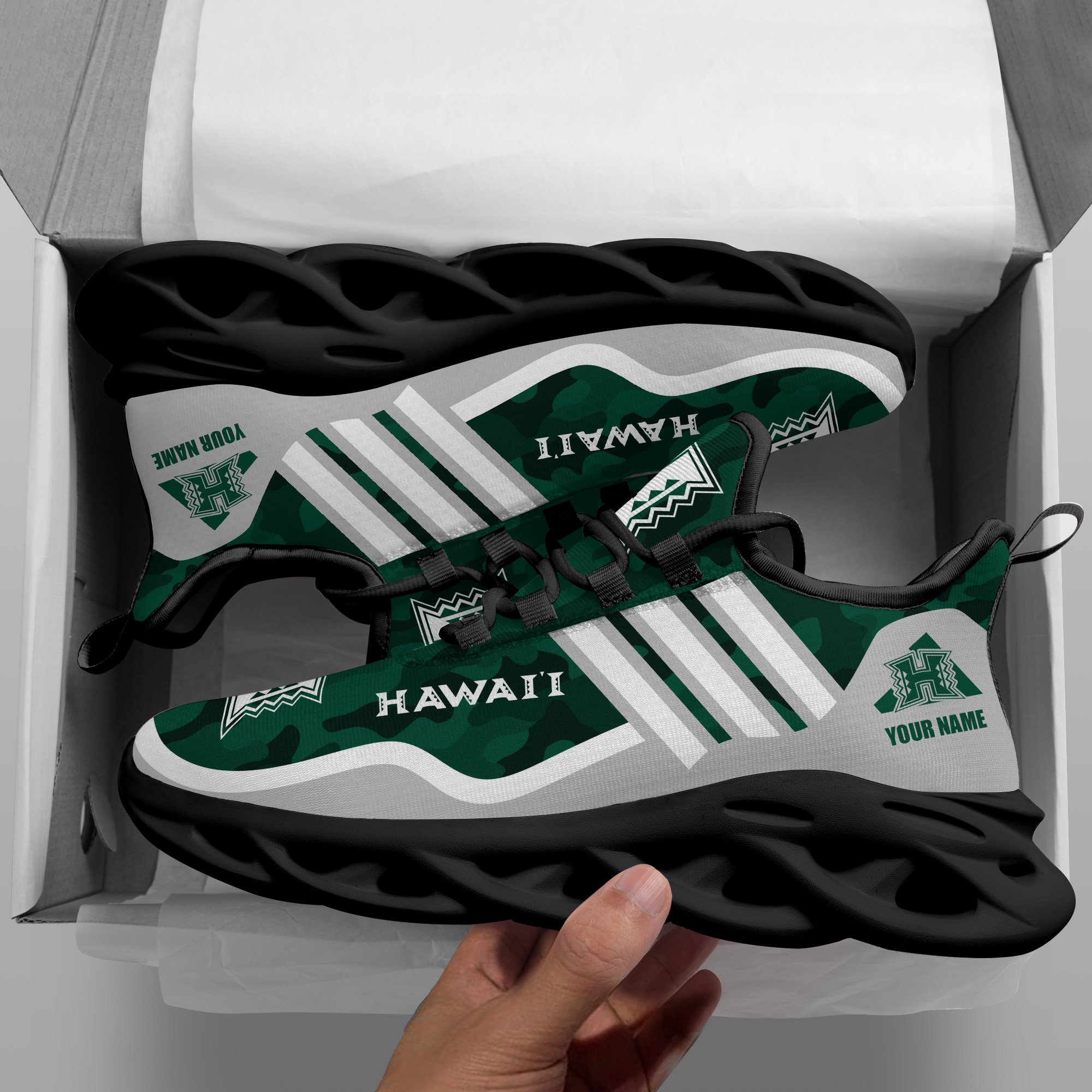 Hawaii Rainbow Warriors Black Max Soul Shoes 2026 Versions Custom Name 466