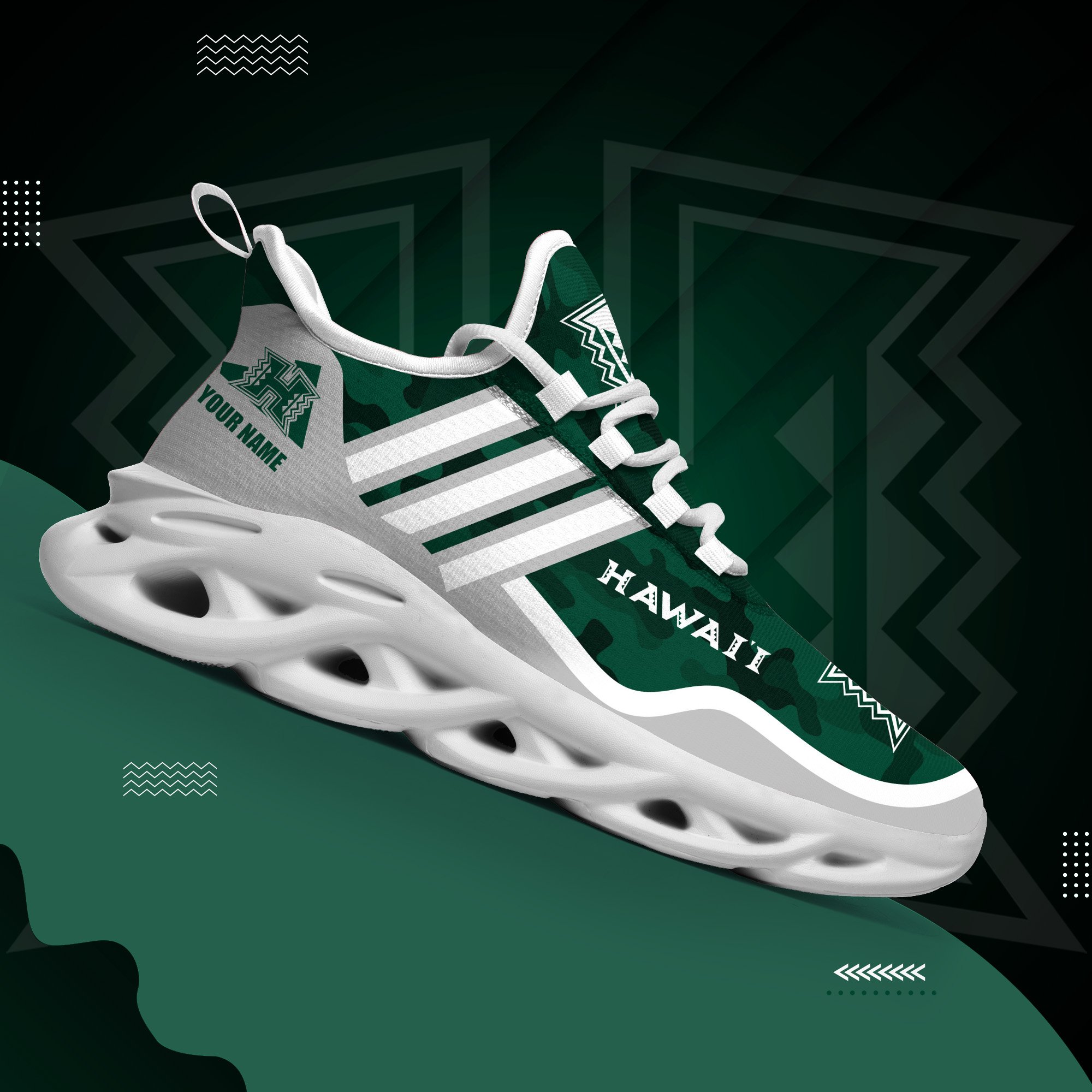 Hawaii Rainbow Warriors Black Max Soul Shoes 2026 Versions Custom Name 466