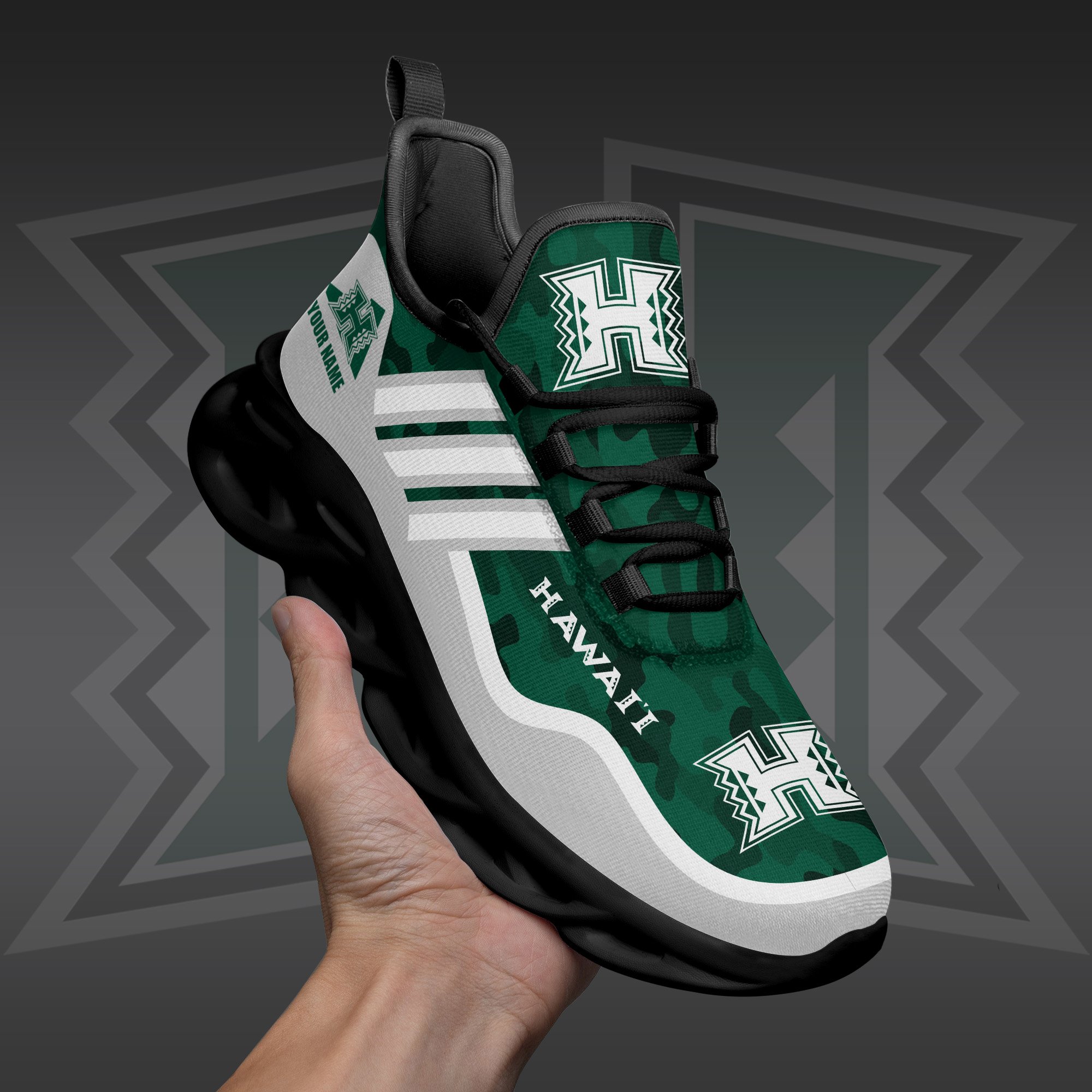 Hawaii Rainbow Warriors Black Max Soul Shoes 2026 Versions Custom Name 466