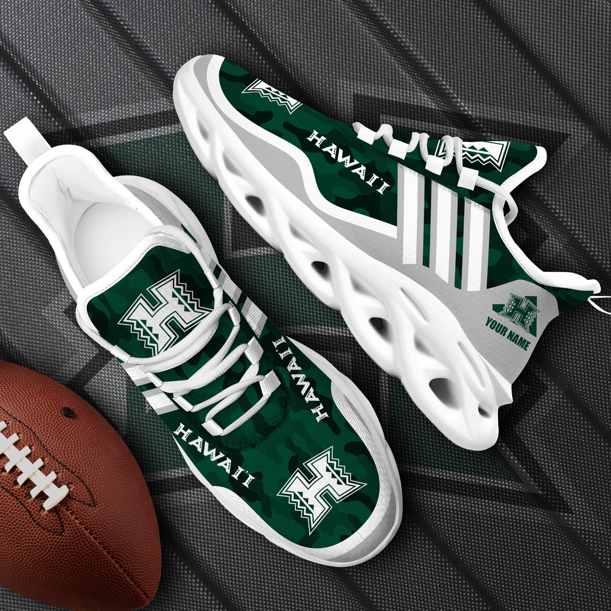 Hawaii Rainbow Warriors Black Max Soul Shoes 2026 Versions Custom Name 466