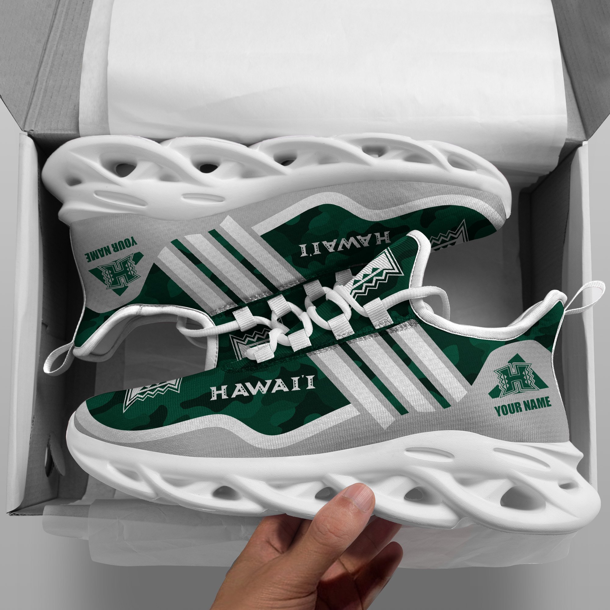 Hawaii Rainbow Warriors Black Max Soul Shoes 2026 Versions Custom Name 466
