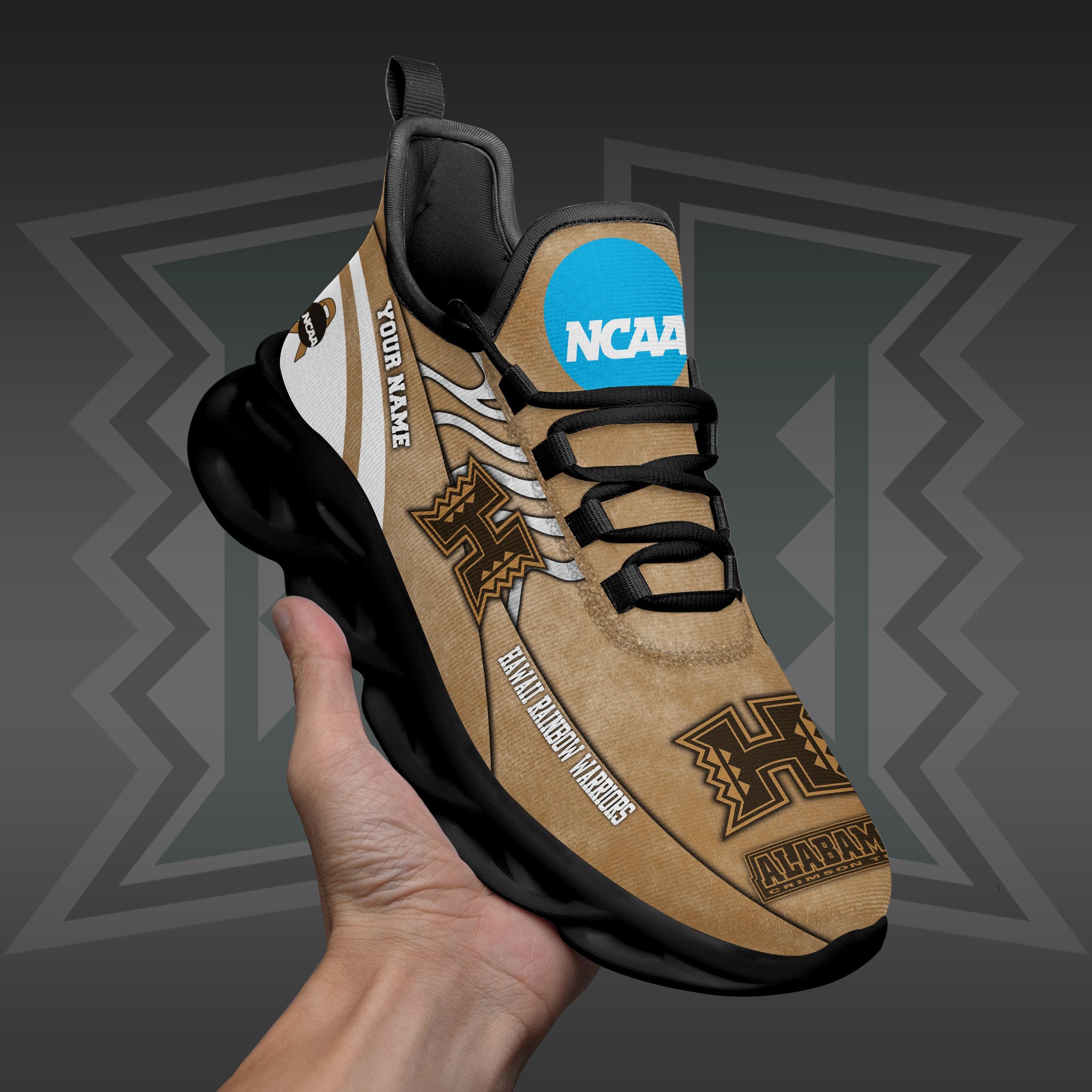 Hawaii Rainbow Warriors Black Max Soul Shoes 2026 Versions Custom Your Name And Number 312