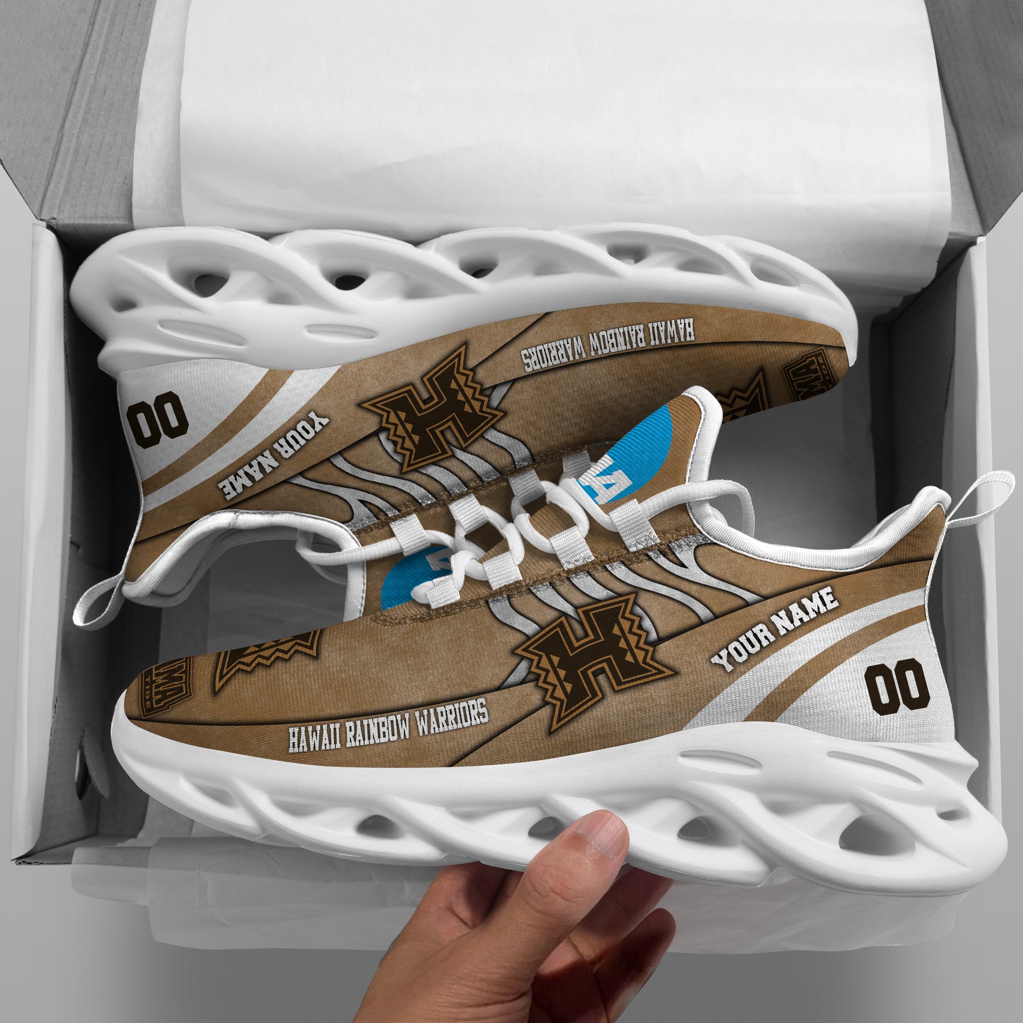 Hawaii Rainbow Warriors Black Max Soul Shoes 2026 Versions Custom Your Name And Number 312