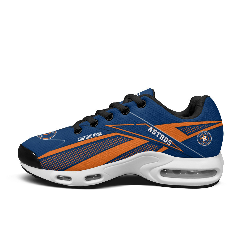 Houston Astros Personalized Name Team Colors Supersonic Line Pattern TN Shoes Air Cushion Sneakers