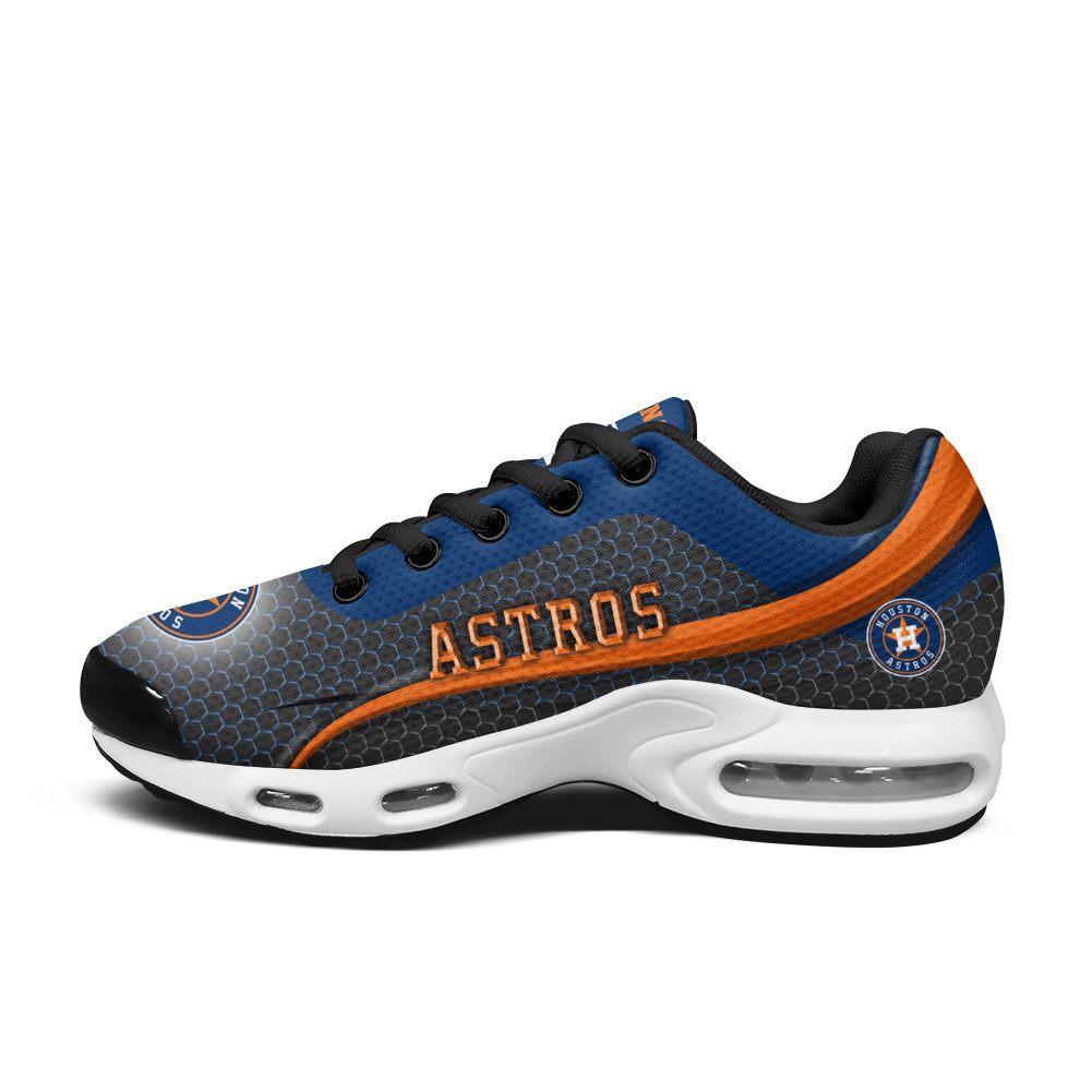 Houston Astros Personalized Name Team Colors Wave Line Beehive Pattern TN Air Max Shoes Air Cushion Sneakers