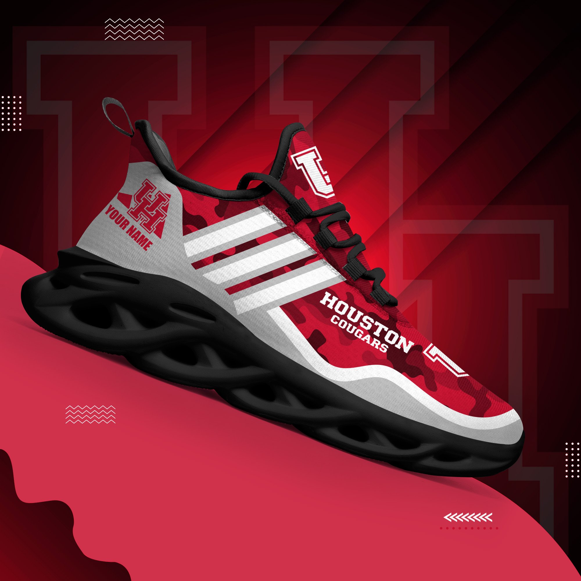 Houston Cougars Black Max Soul Shoes 2026 Versions Custom Name 466