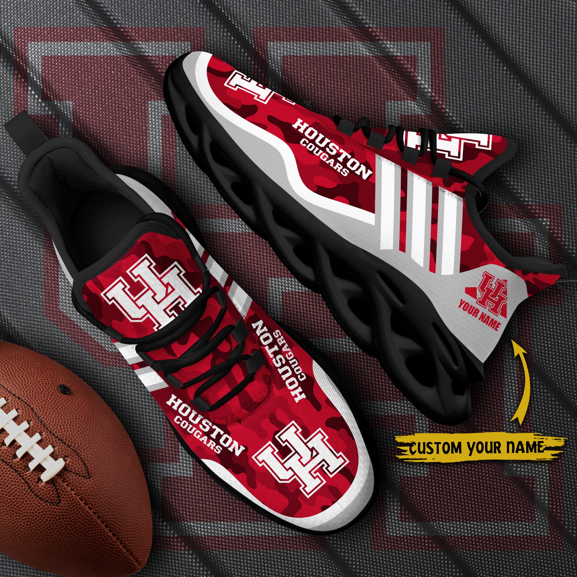 Houston Cougars Black Max Soul Shoes 2026 Versions Custom Name 466