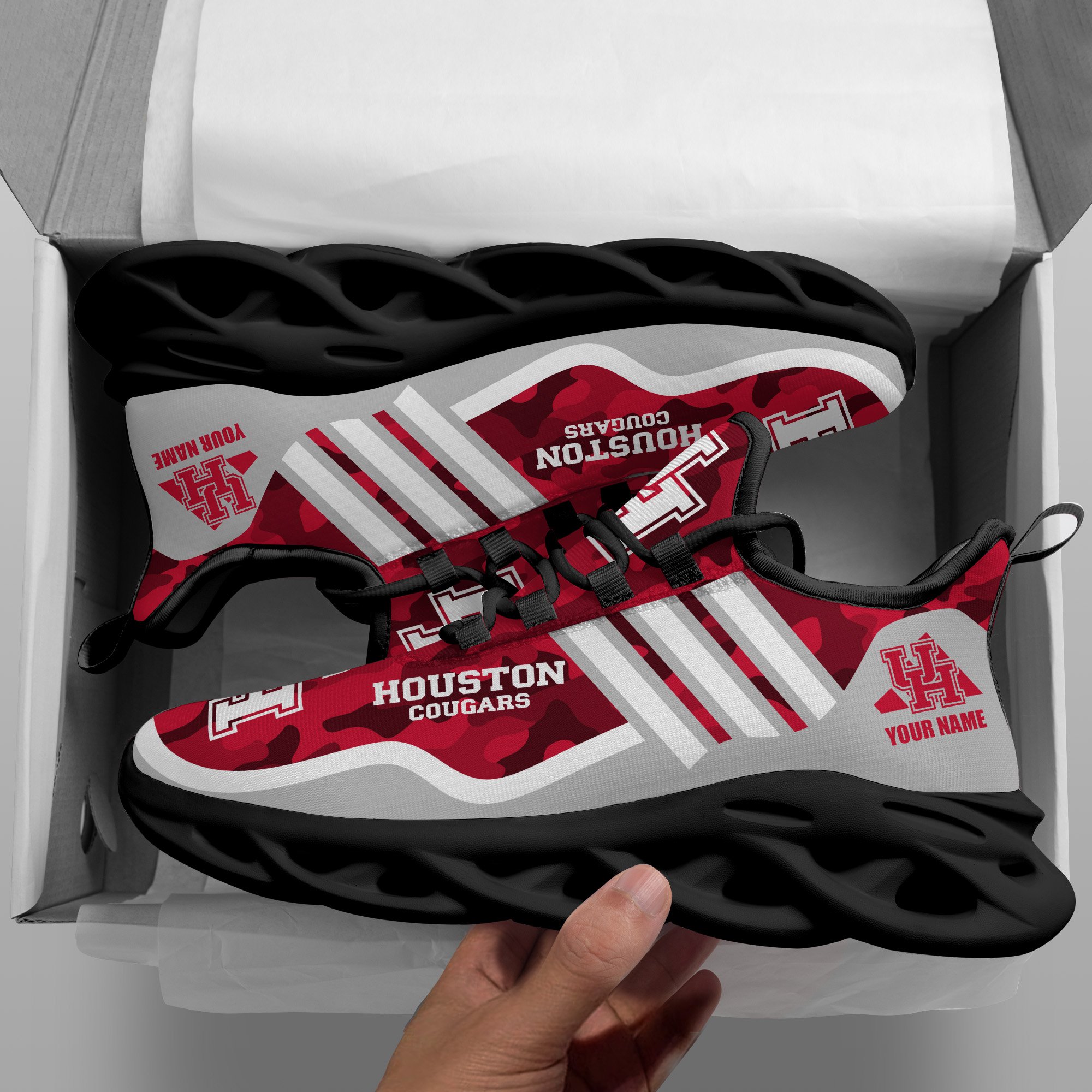 Houston Cougars Black Max Soul Shoes 2026 Versions Custom Name 466