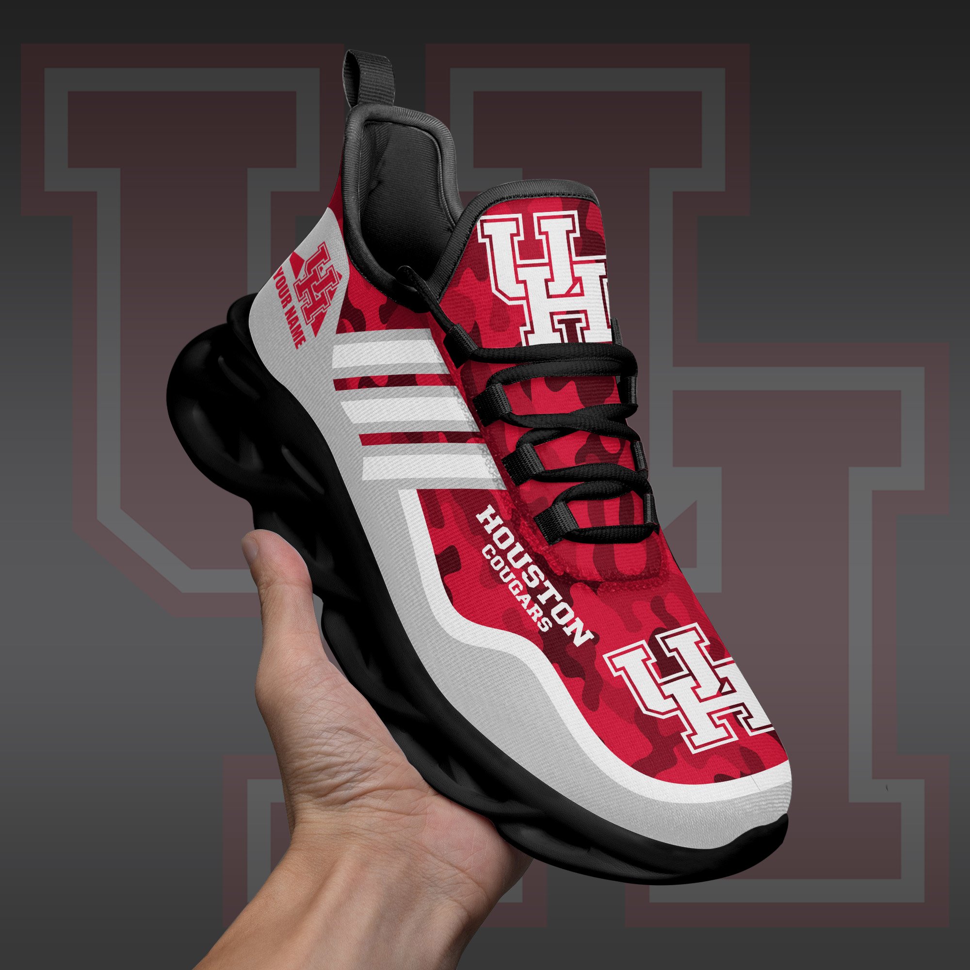 Houston Cougars Black Max Soul Shoes 2026 Versions Custom Name 466