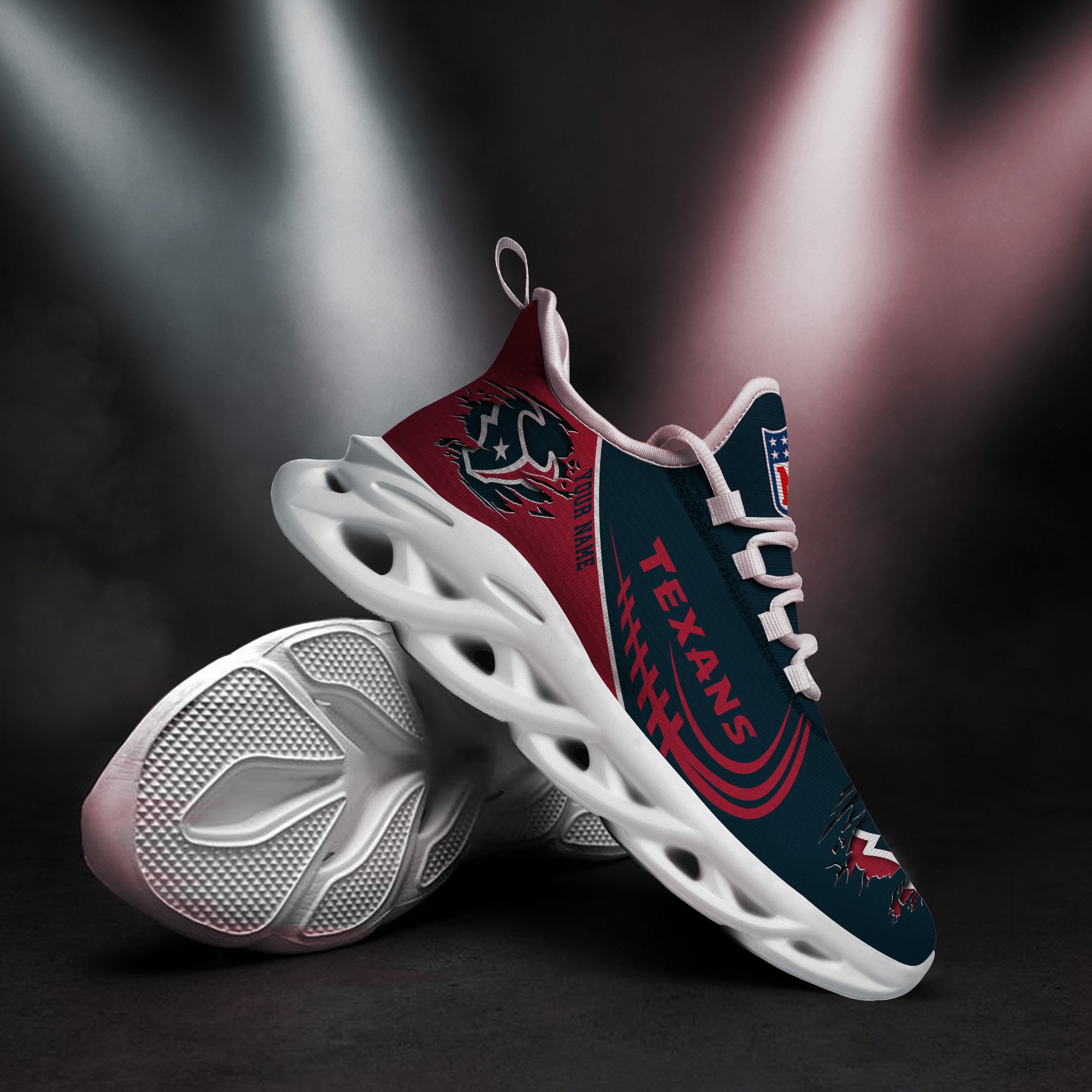Houston Texans Black Max Soul Shoes 2026 Versions Custom Name 003