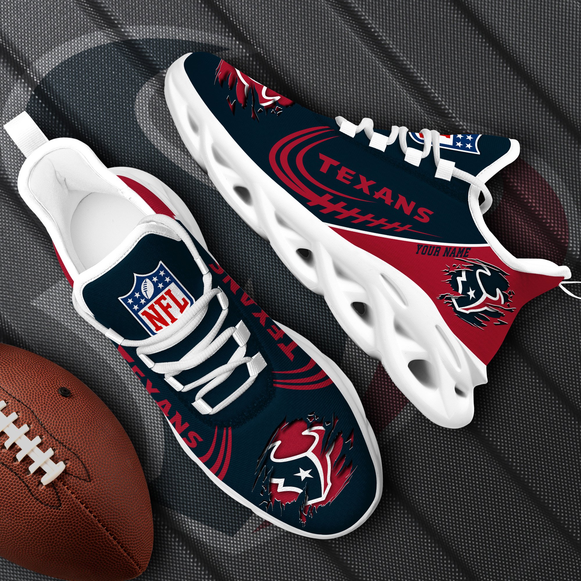 Houston Texans Black Max Soul Shoes 2026 Versions Custom Name 003