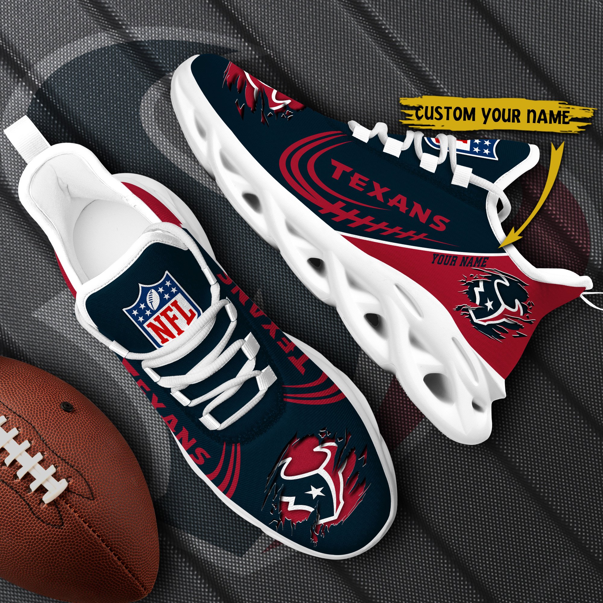 Houston Texans Black Max Soul Shoes 2026 Versions Custom Name 003