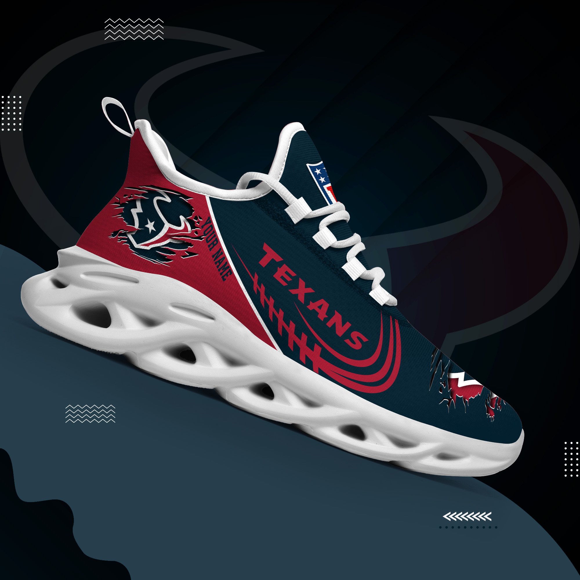 Houston Texans Black Max Soul Shoes 2026 Versions Custom Name 003