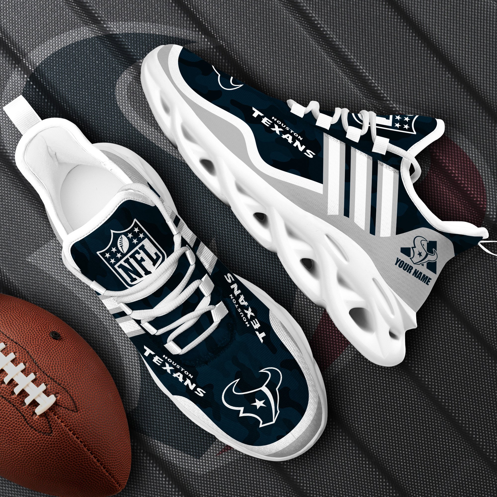 Houston Texans Black Max Soul Shoes 2026 Versions Custom Name 430