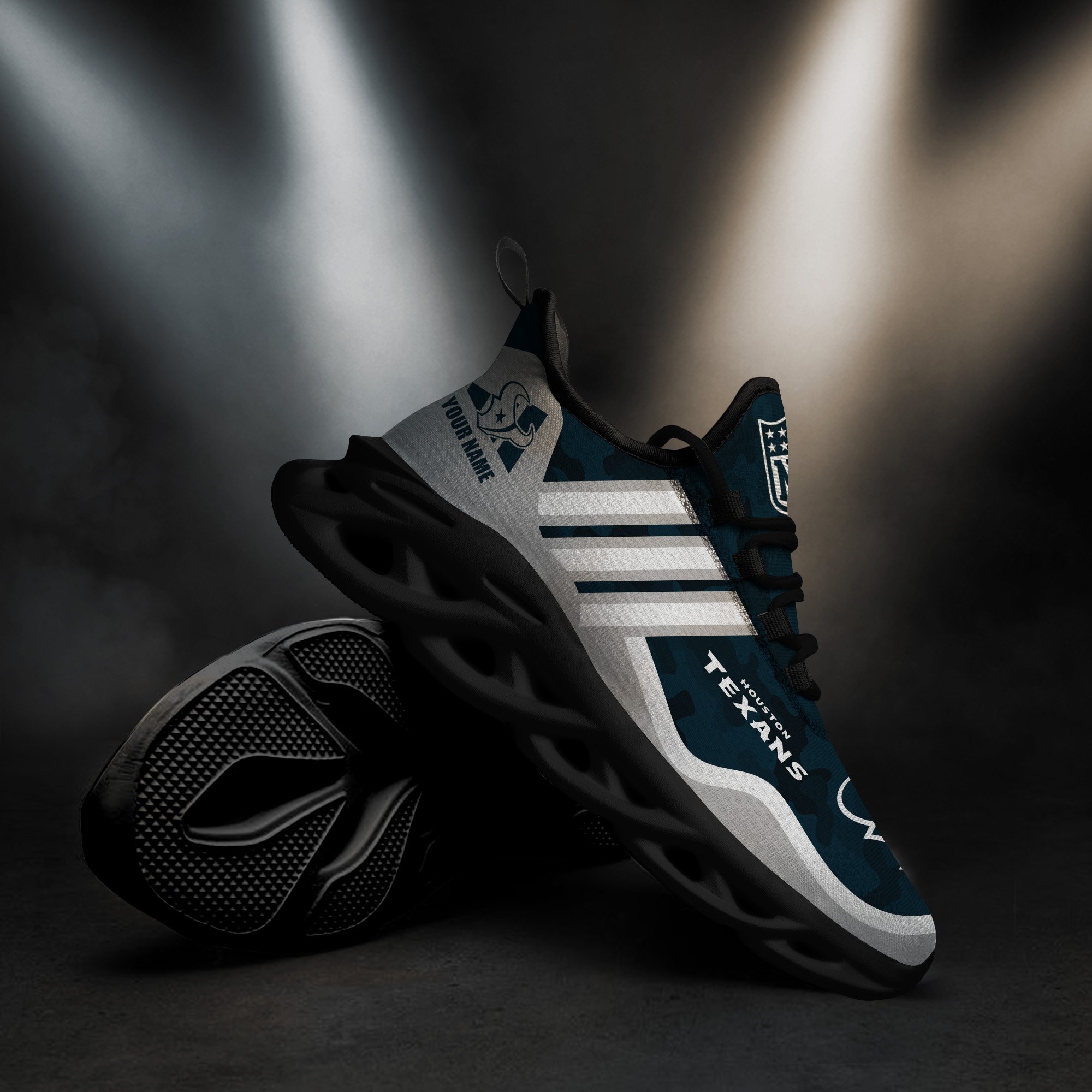 Houston Texans Black Max Soul Shoes 2026 Versions Custom Name 430