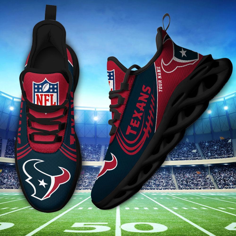 Houston Texans Black Max Soul Shoes 2026 Versions Custom Name 630