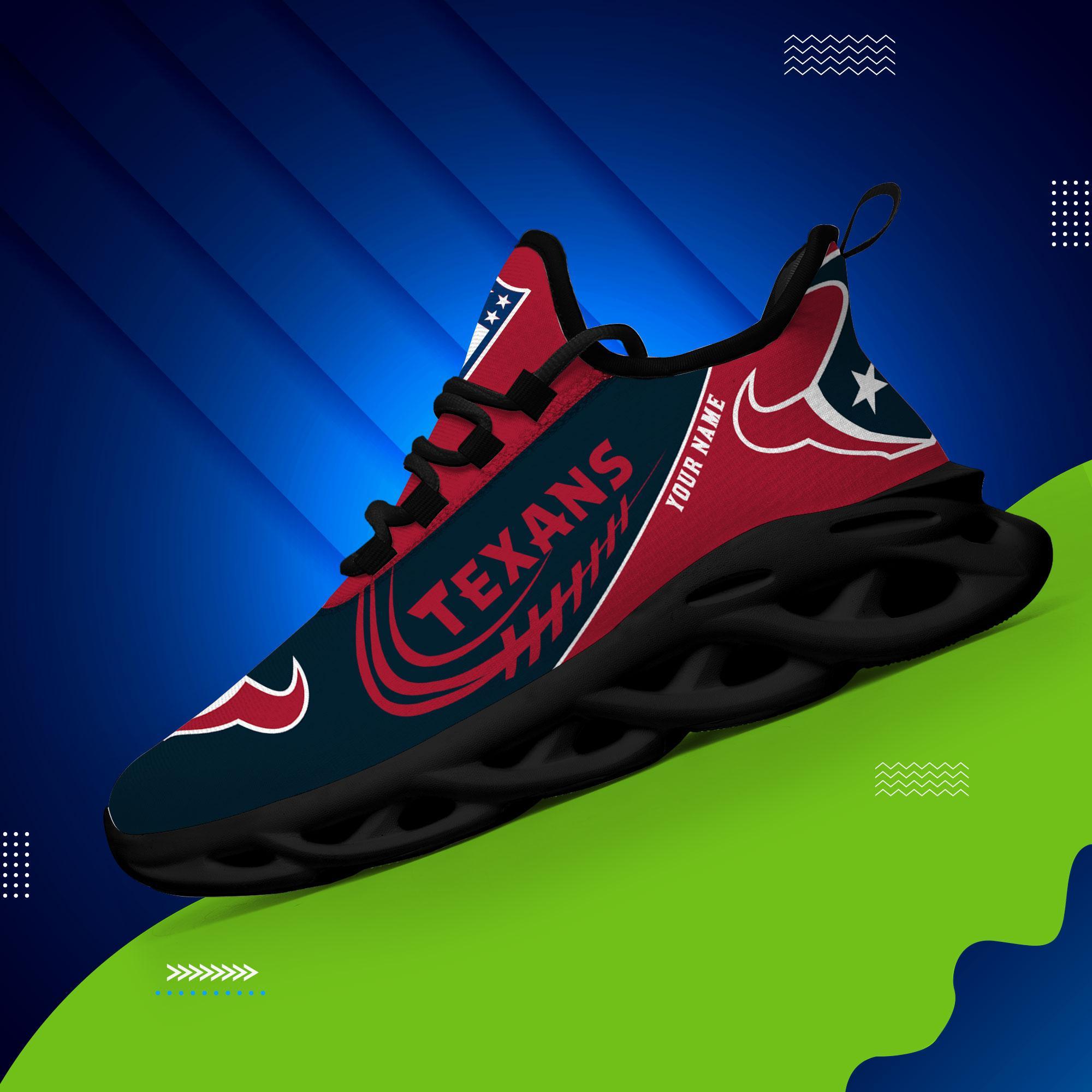 Houston Texans Black Max Soul Shoes 2026 Versions Custom Name 630