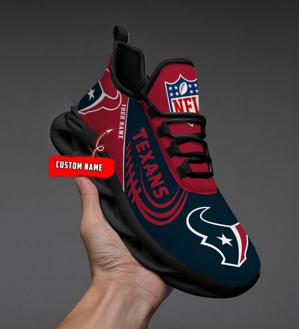 Houston Texans Black Max Soul Shoes 2026 Versions Custom Name 630