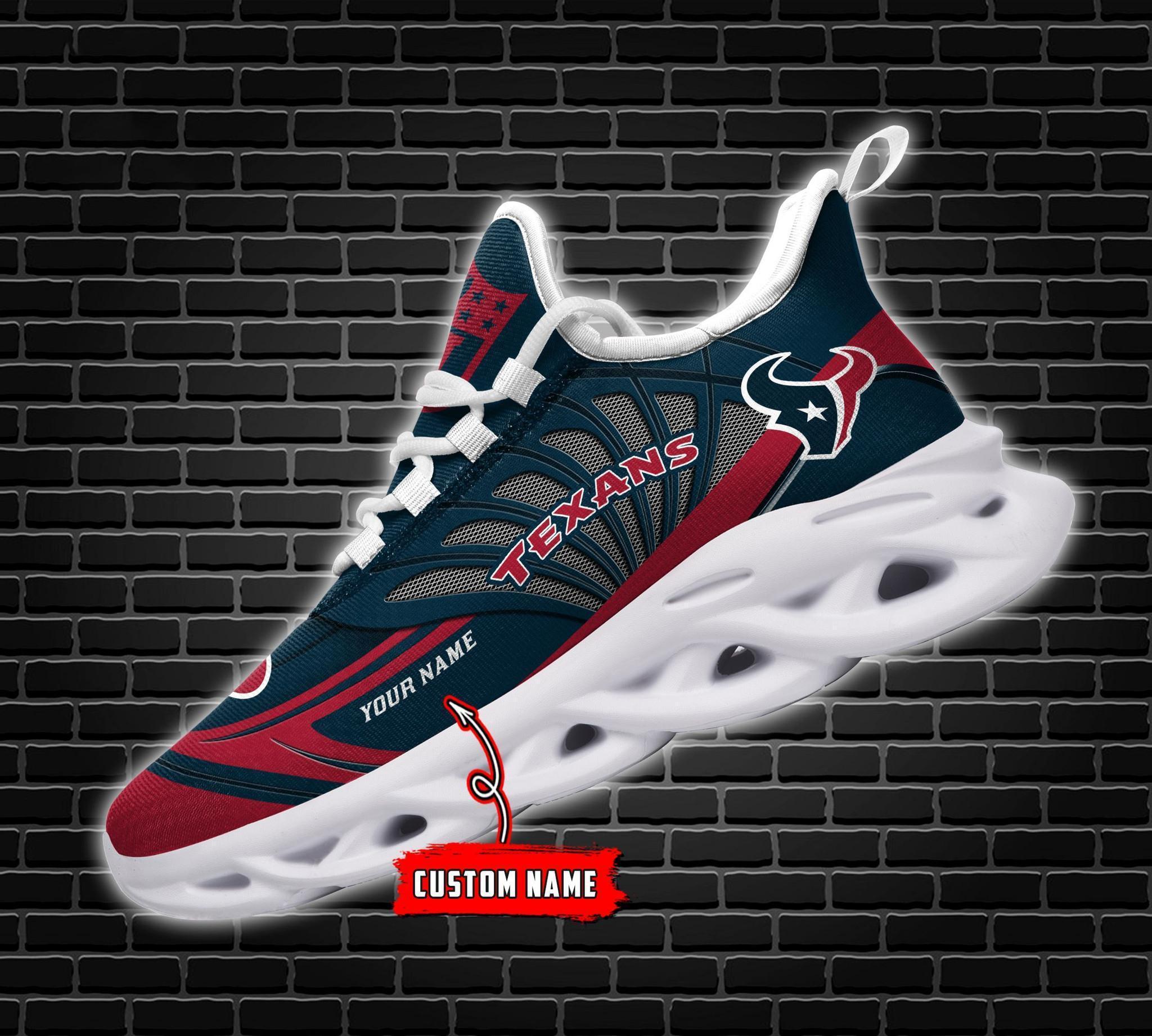 Houston Texans Black Max Soul Shoes 2026 Versions Custom Name 637