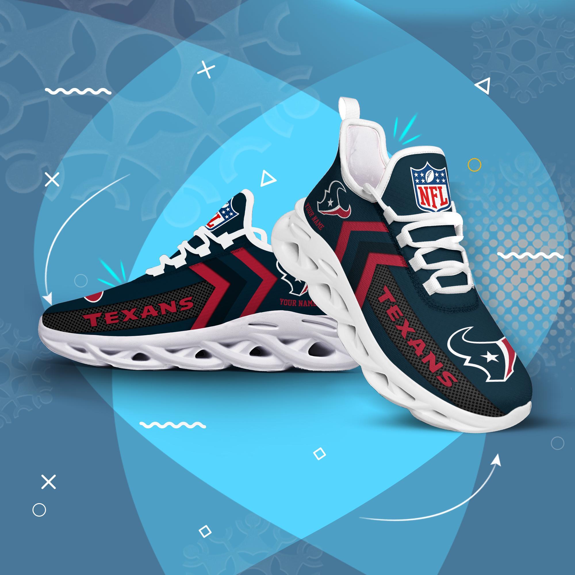 Houston Texans Black Max Soul Shoes 2026 Versions Custom Name 638