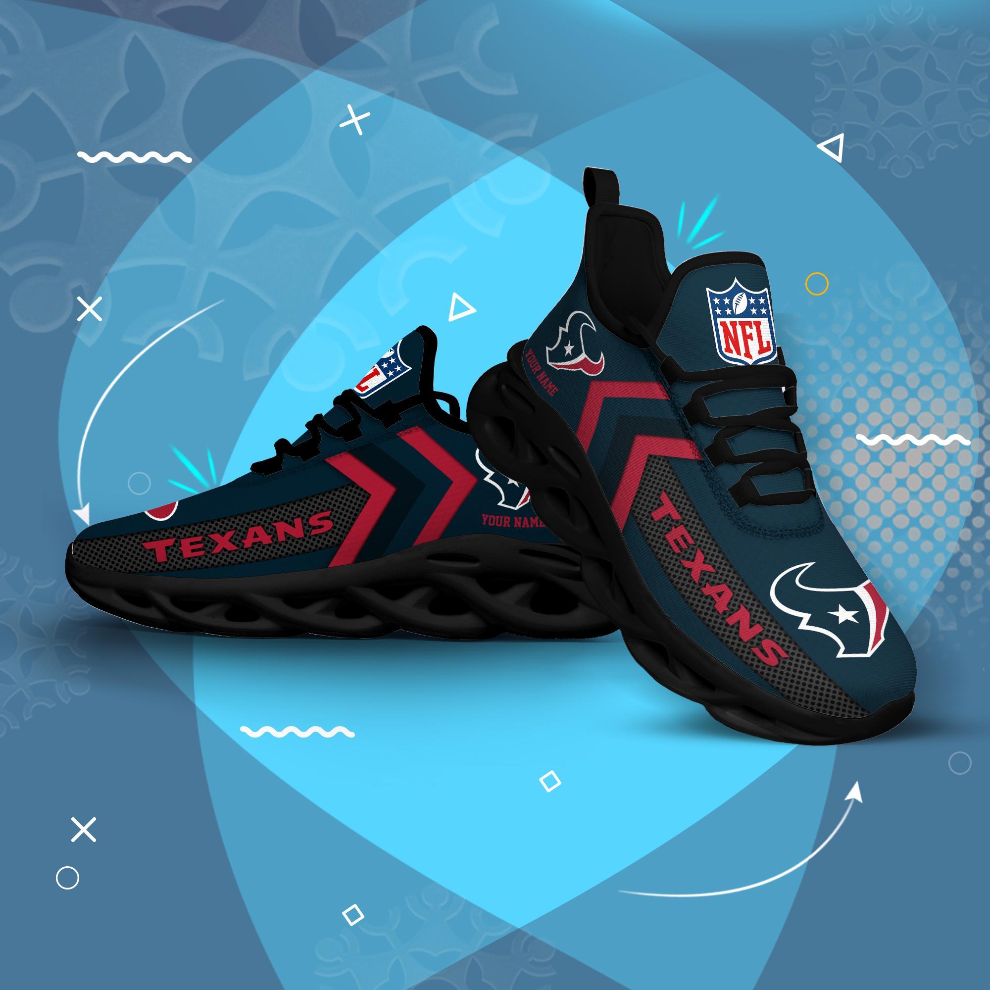 Houston Texans Black Max Soul Shoes 2026 Versions Custom Name 638