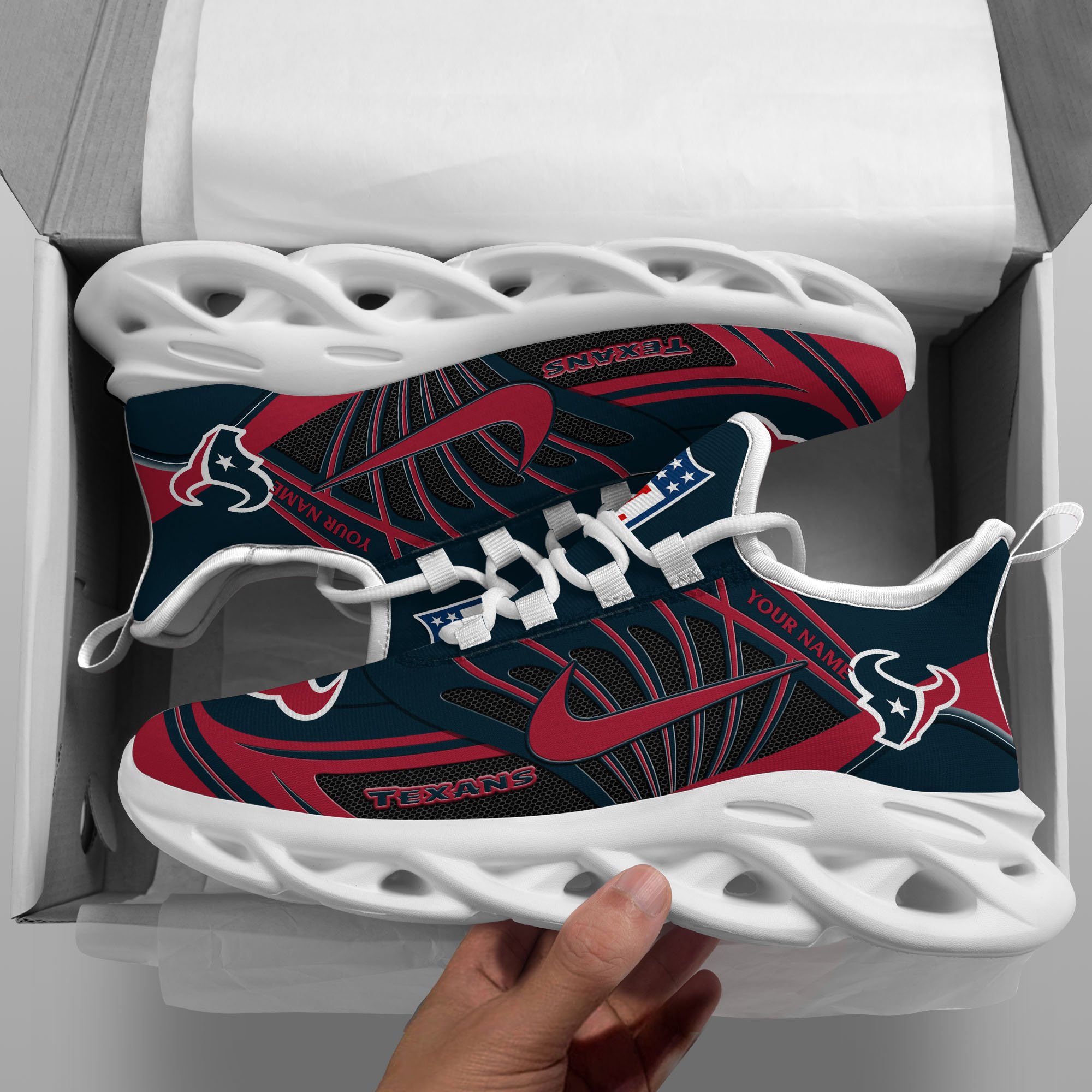 Houston Texans Black Max Soul Shoes 2026 Versions Custom Name 898
