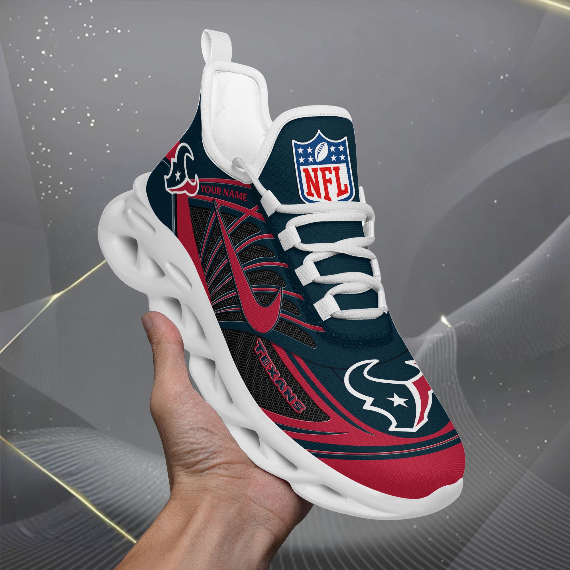 Houston Texans Black Max Soul Shoes 2026 Versions Custom Name 898